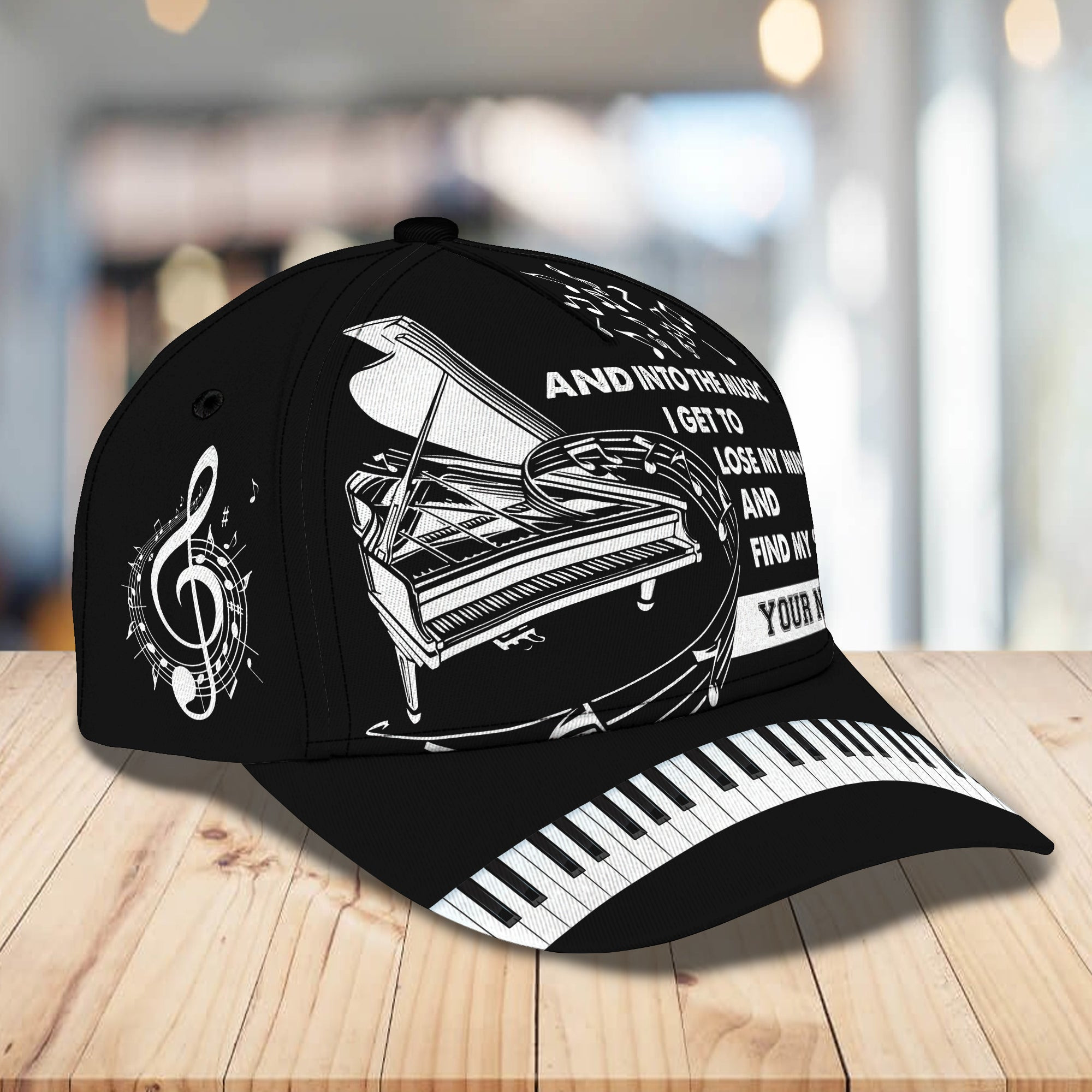 Custom Classic Piano Cap - Personalized Name  Hat Trucker Hats Custom Hats Gifts For Men & Women