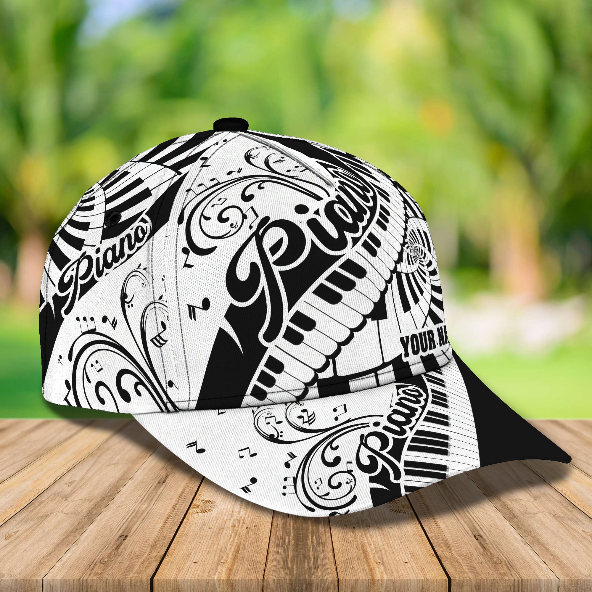 Custom Classic Piano Cap - Personalized Name Option Trucker Hats Custom Hats Gifts For Men & Women