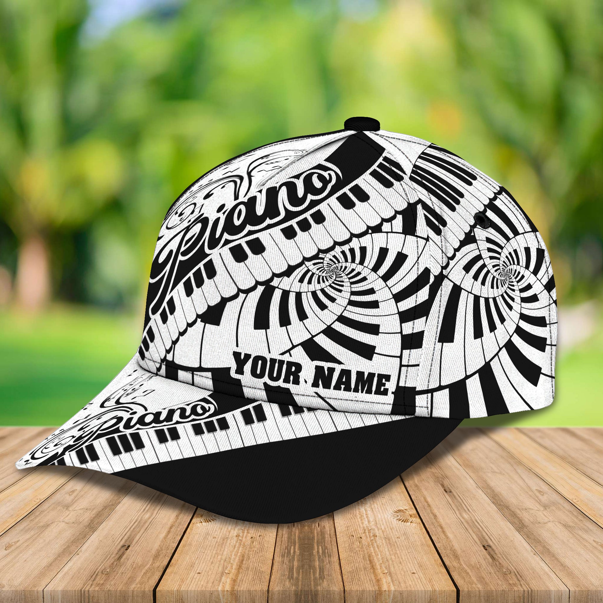 Custom Classic Piano Cap - Personalized Name Option Trucker Hats Custom Hats Gifts For Men & Women