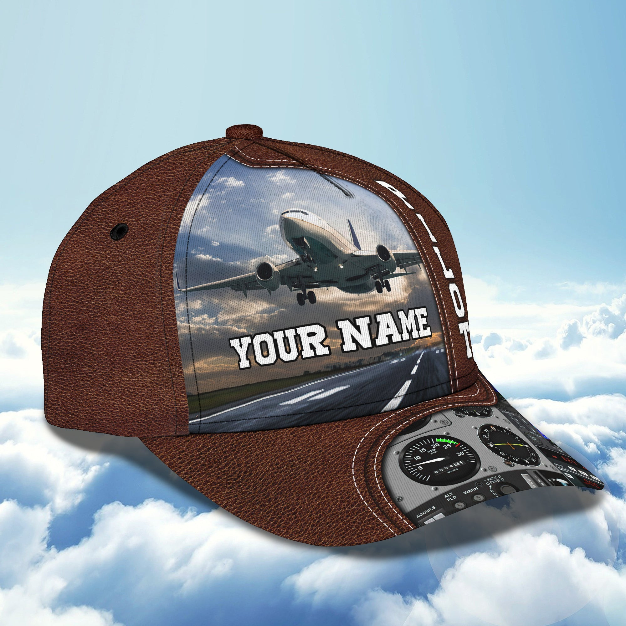 Custom Classic Pilot Cap - Personalized Name Trucker Hats Custom Hats Gifts For Men & Women