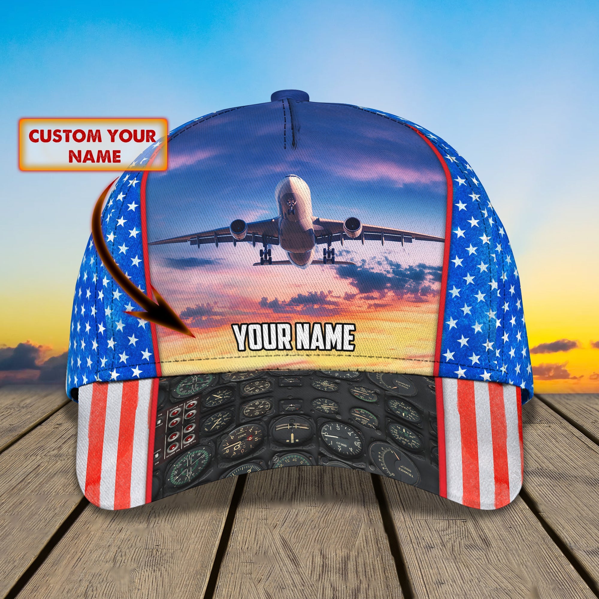 Custom Classic Pilot Cap - Personalized Name  - Perfect Gift Option Trucker Hats Custom Hats Gifts For Men & Women