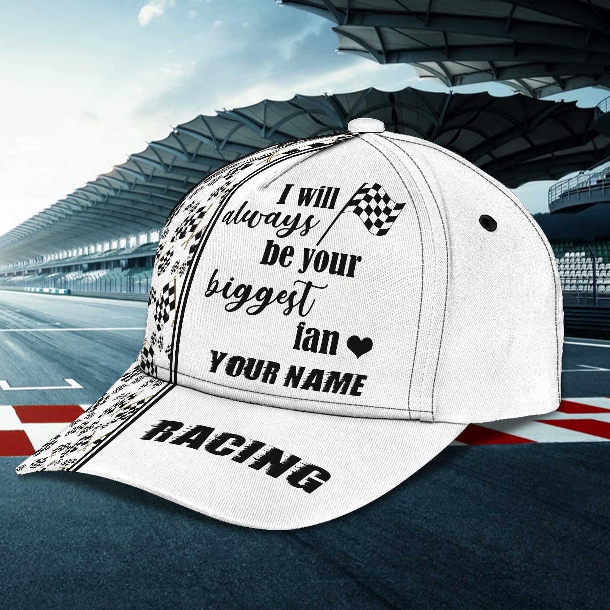 Custom Classic Racing Cap - Personalized Name Trucker Hats Custom Hats Gifts For Men & Women