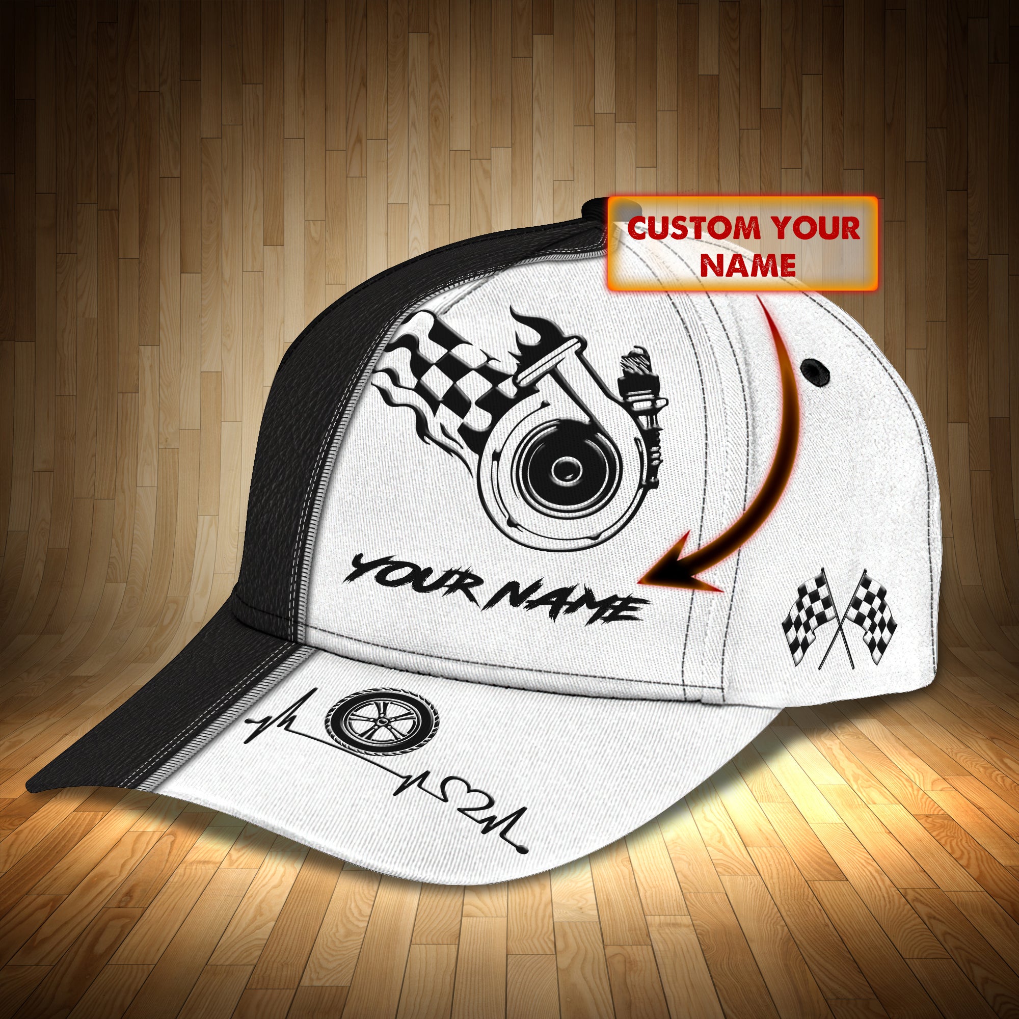 Custom Classic Racing Cap - Personalized Name Trucker Hats Custom Hats Gifts For Men & Women