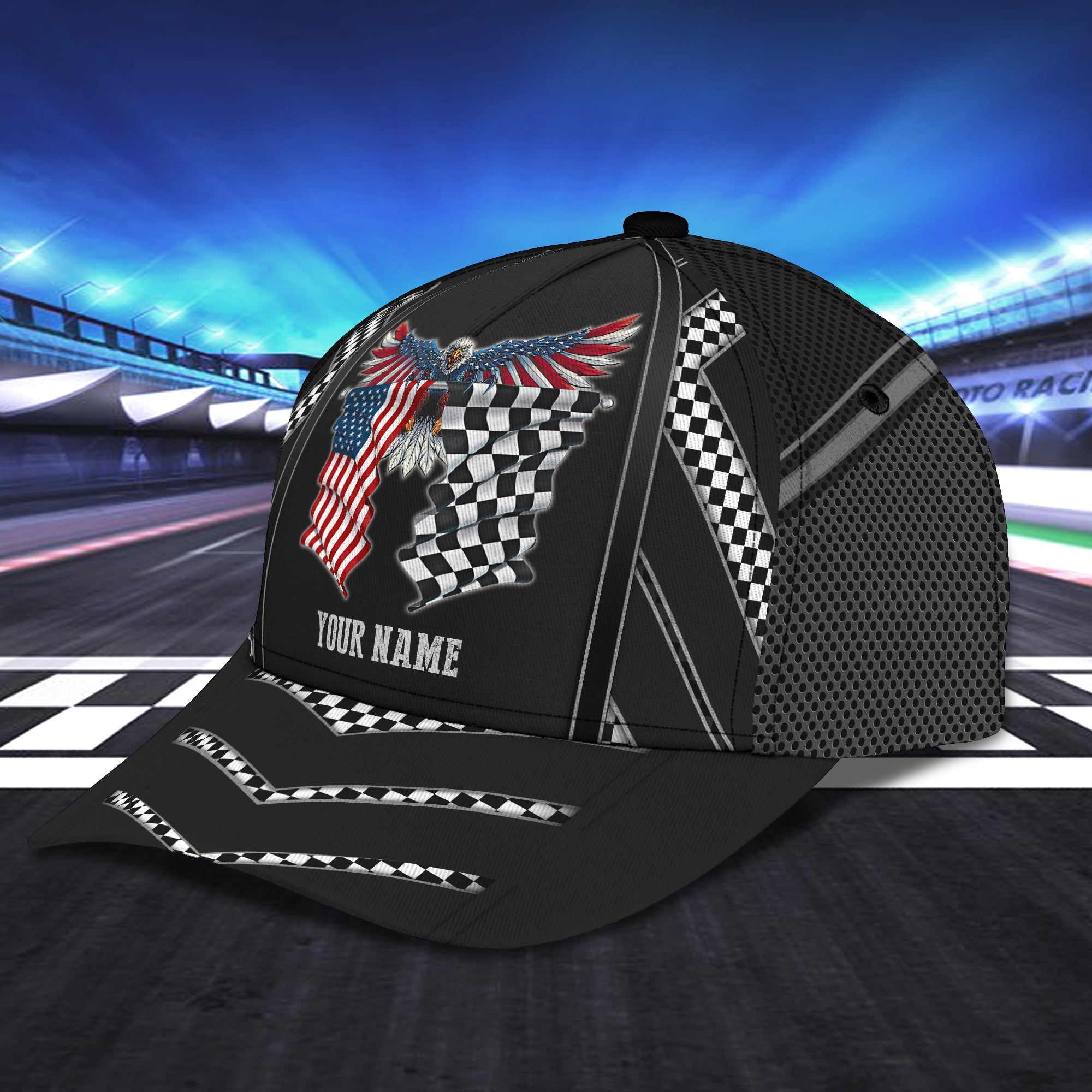 Custom Classic Racing Cap - Personalized Name Trucker Hats Custom Hats Gifts For Men & Women