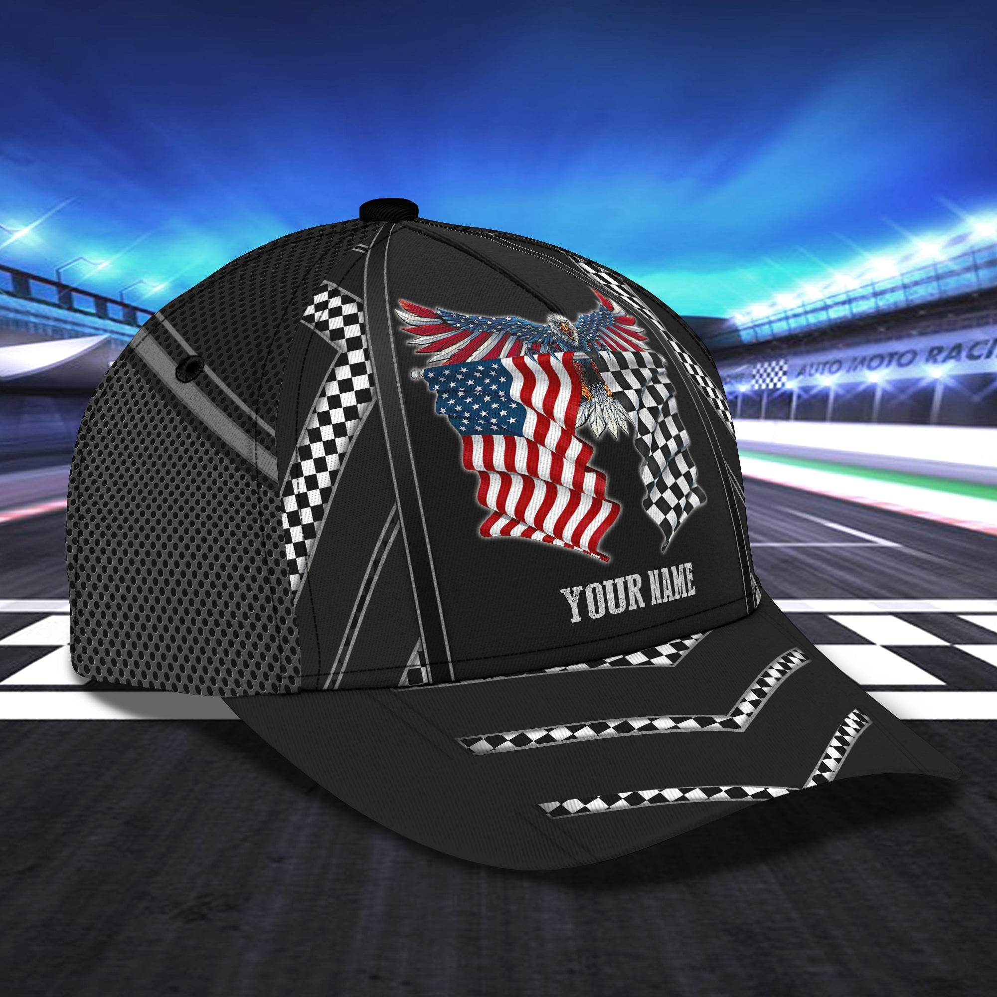 Custom Classic Racing Cap - Personalized Name Trucker Hats Custom Hats Gifts For Men & Women