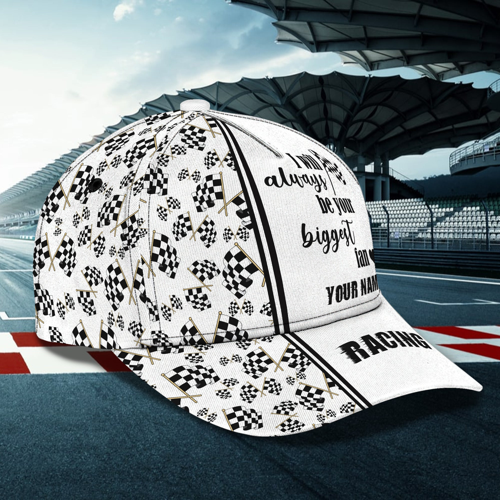 Custom Classic Racing Cap - Personalized Name Trucker Hats Custom Hats Gifts For Men & Women