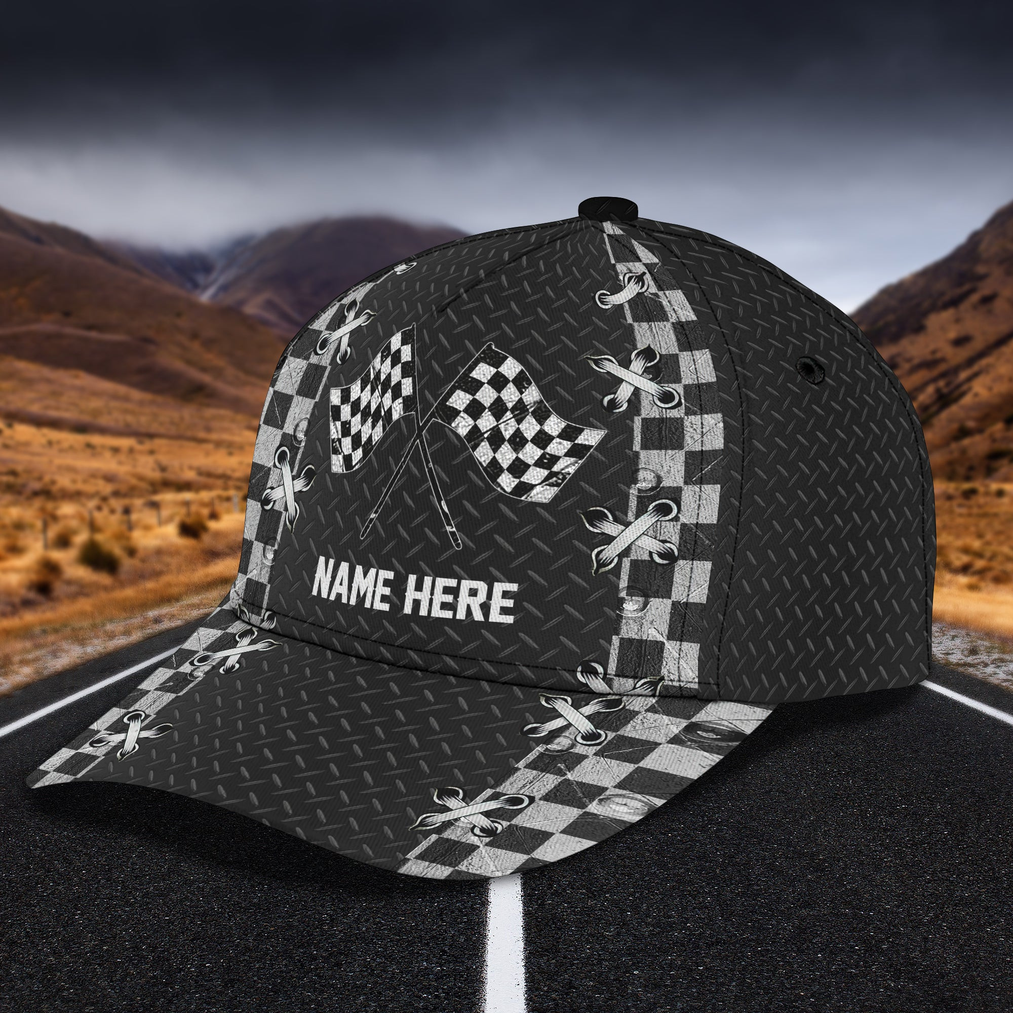 Custom Classic Racing Cap - Personalized Name  Cap Trucker Hats Custom Hats Gifts For Men & Women