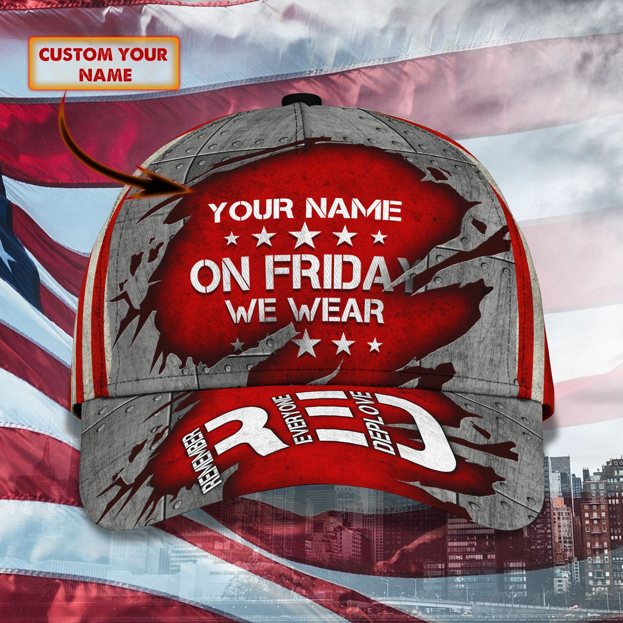 Custom Classic Red Cap - Personalized Name Trucker Hats Custom Hats Gifts For Men & Women