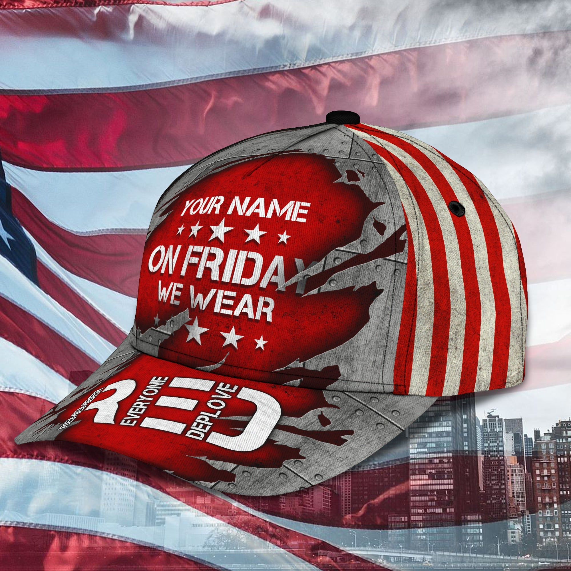 Custom Classic Red Cap - Personalized Name Trucker Hats Custom Hats Gifts For Men & Women