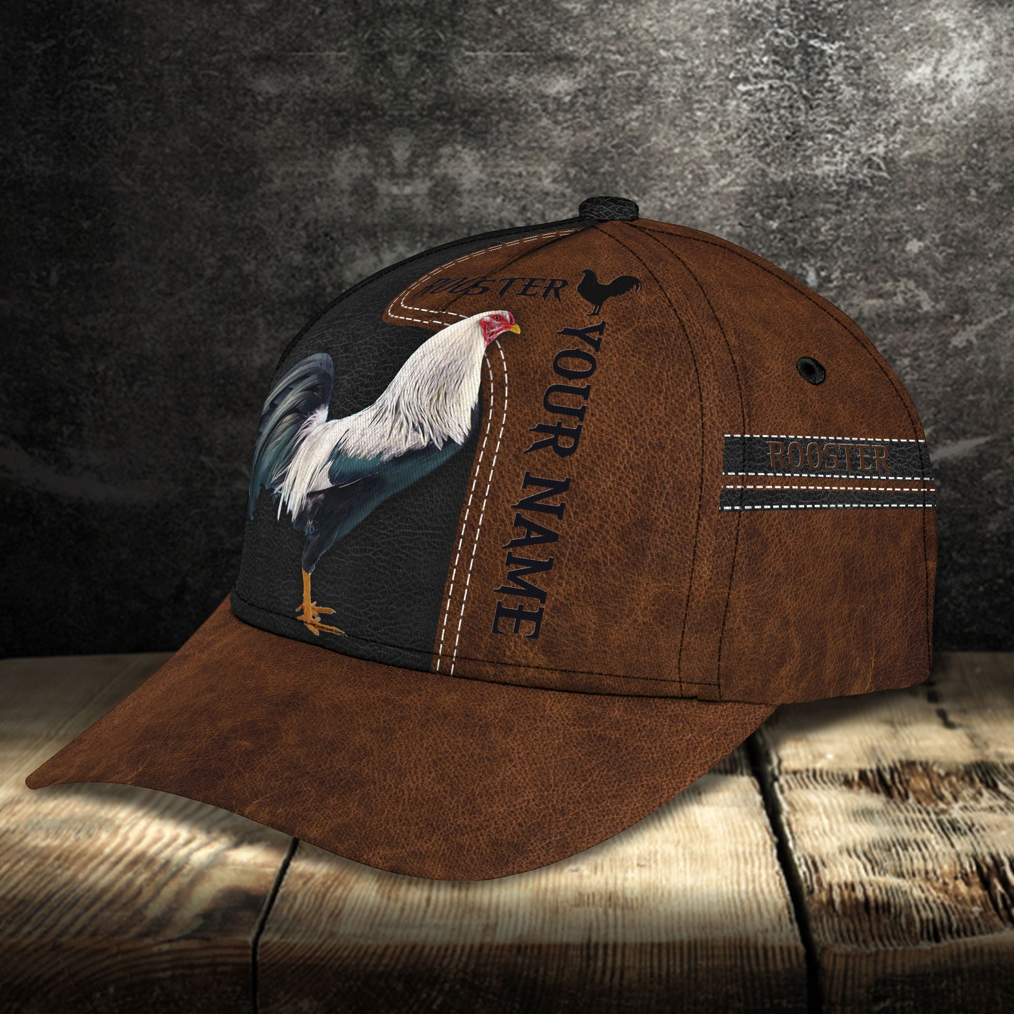 Custom Classic Rooster Cap - Personalized Name Trucker Hats Custom Hats Gifts For Men & Women
