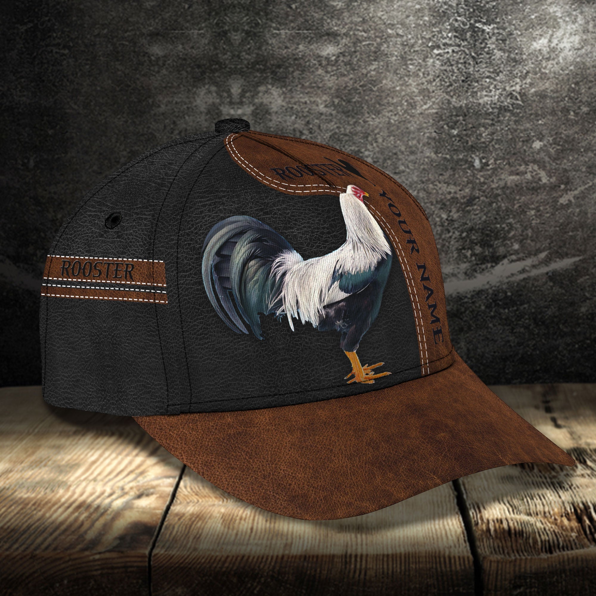 Custom Classic Rooster Cap - Personalized Name Trucker Hats Custom Hats Gifts For Men & Women