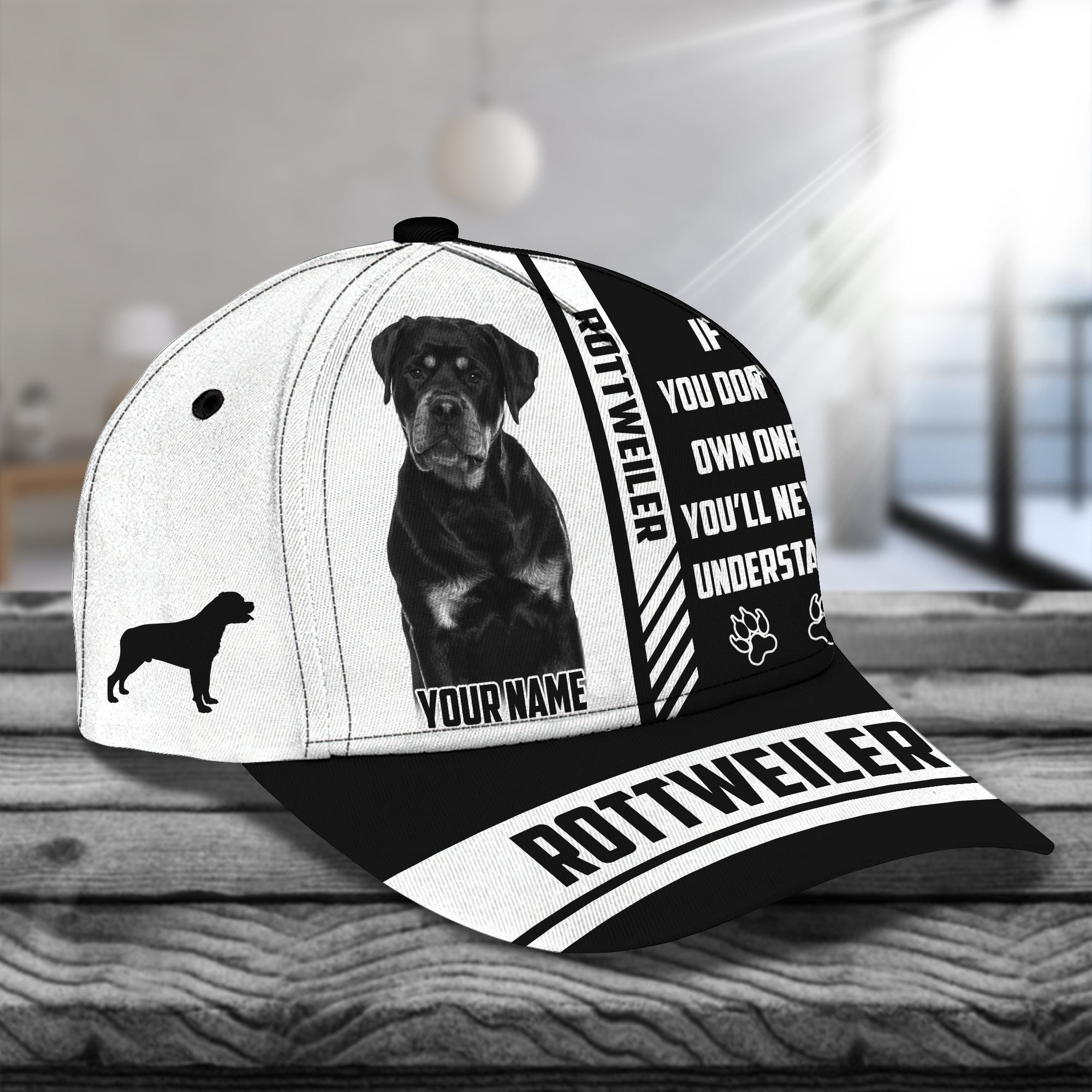 Custom Classic Rottweiler Name Cap Trucker Hats Custom Hats Gifts For Men & Women