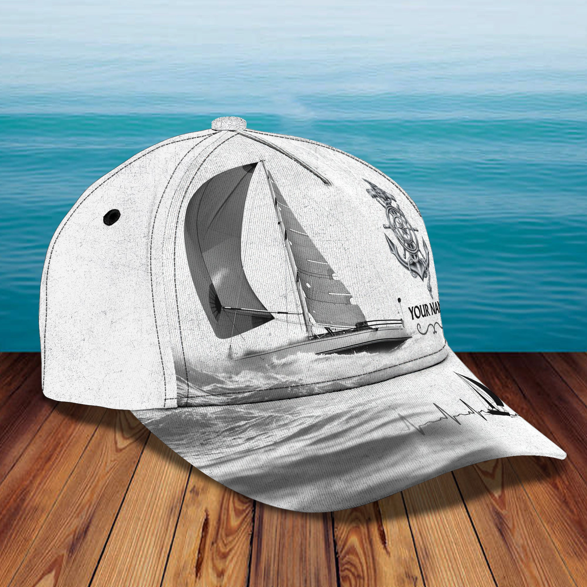 Custom Classic Sailing Cap - Personalized Name Trucker Hats Custom Hats Gifts For Men & Women