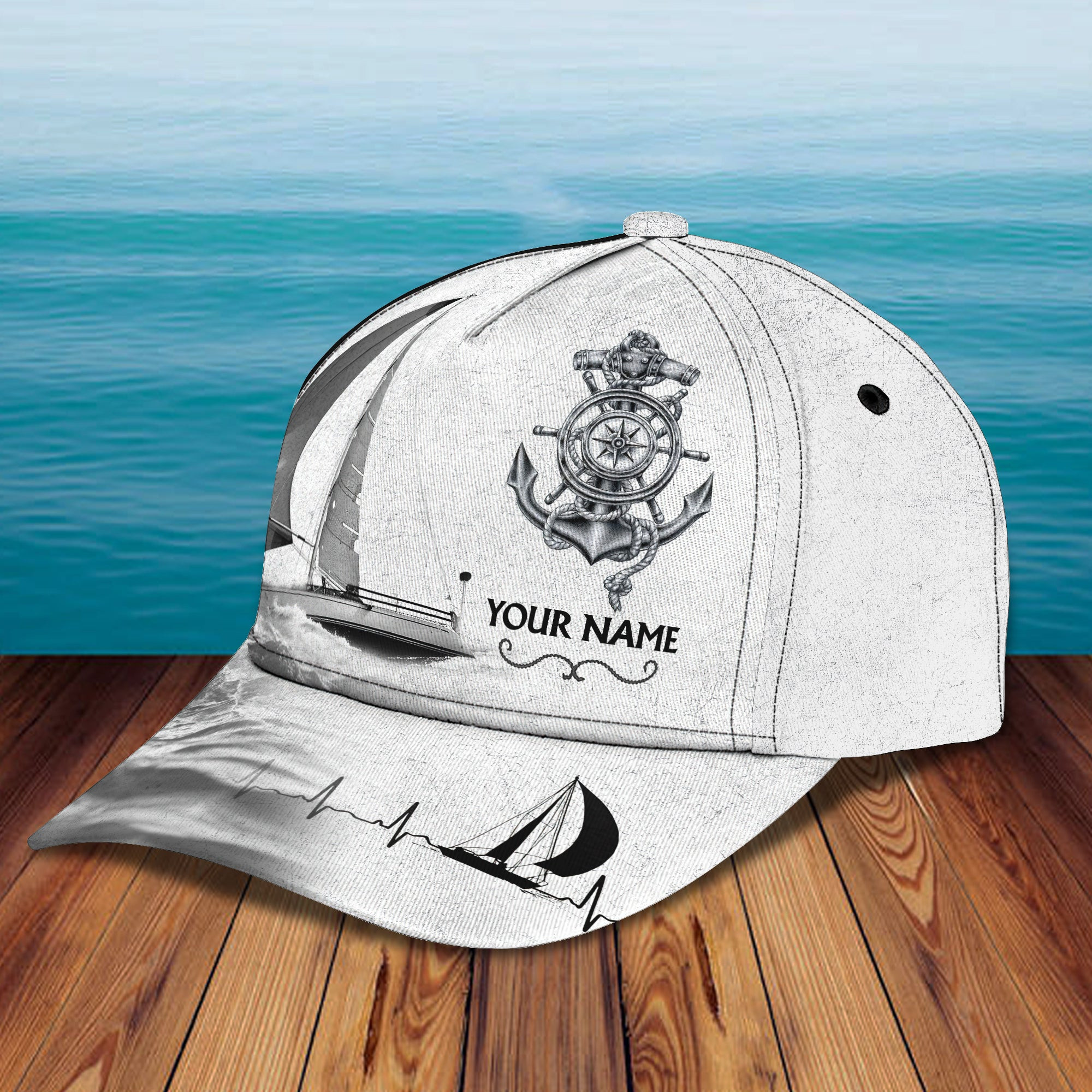 Custom Classic Sailing Cap - Personalized Name Trucker Hats Custom Hats Gifts For Men & Women