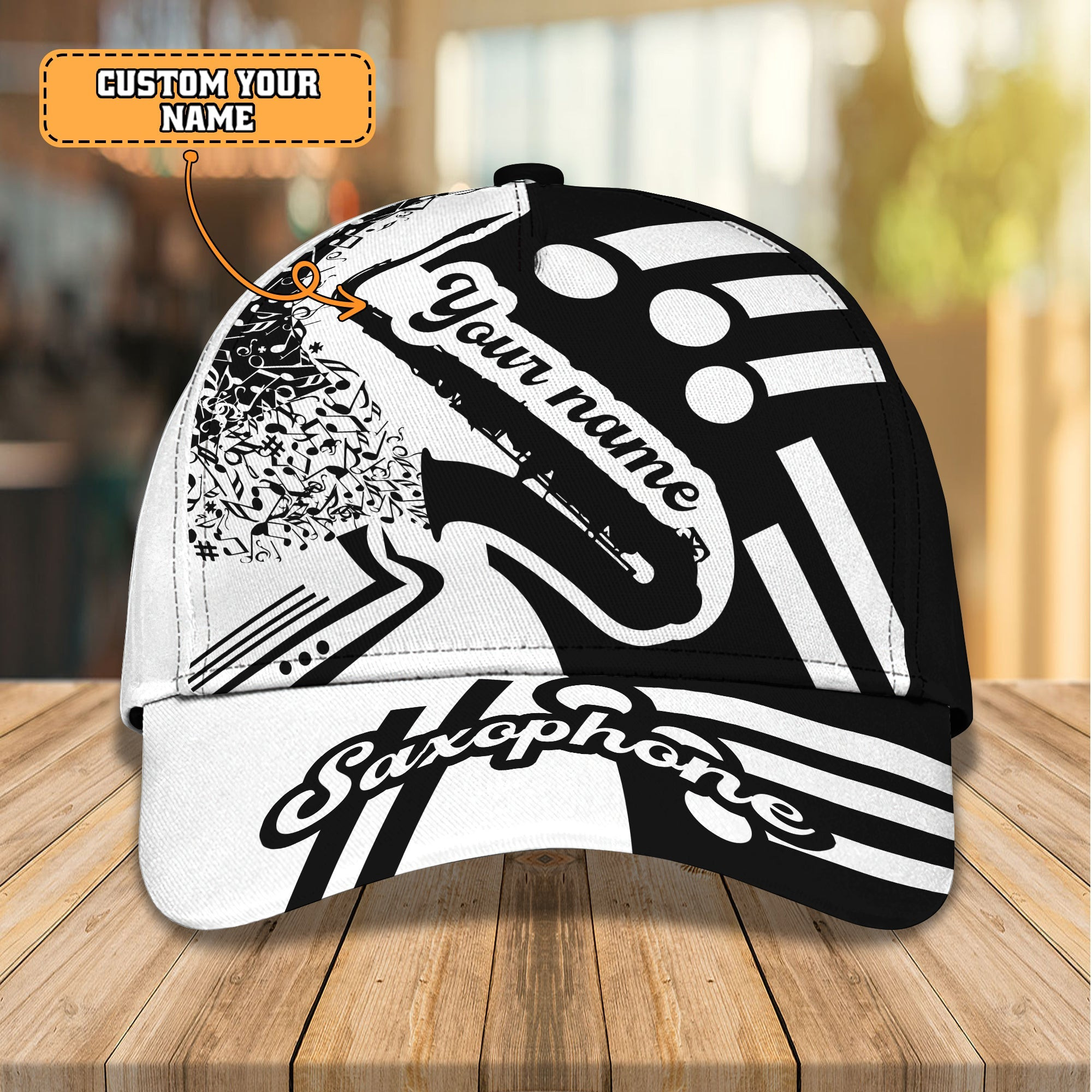 Custom Classic Saxophone Personalized Name Cap Trucker Hats Custom Hats Gifts For Men & Women