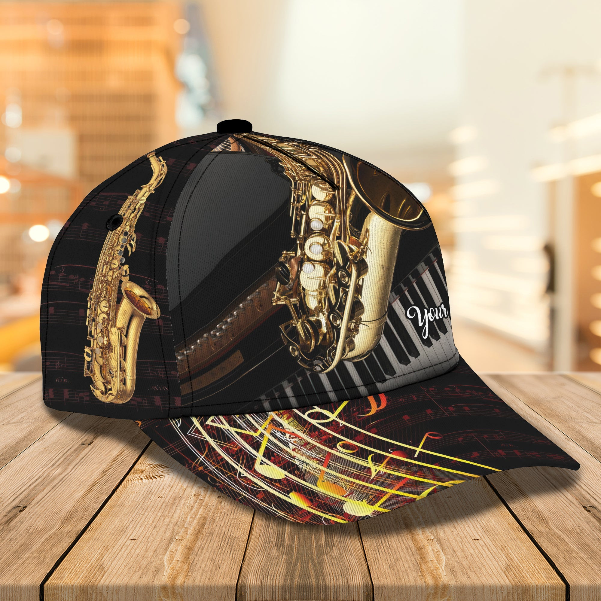 Custom Classic Saxophone Personalized Name Cap Trucker Hats Custom Hats Gifts For Men & Women