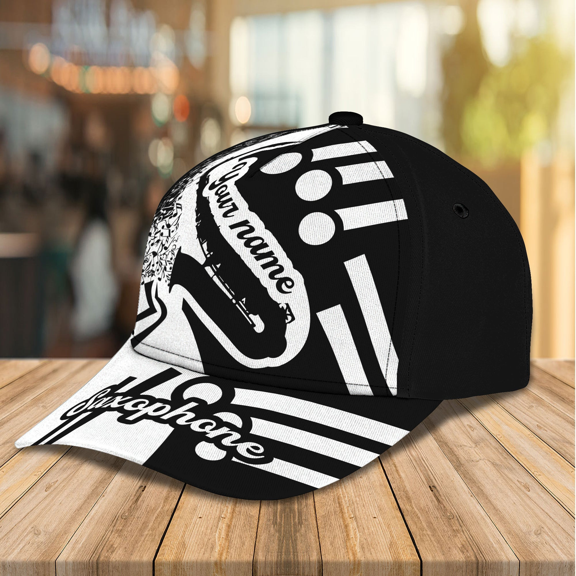 Custom Classic Saxophone Personalized Name Cap Trucker Hats Custom Hats Gifts For Men & Women