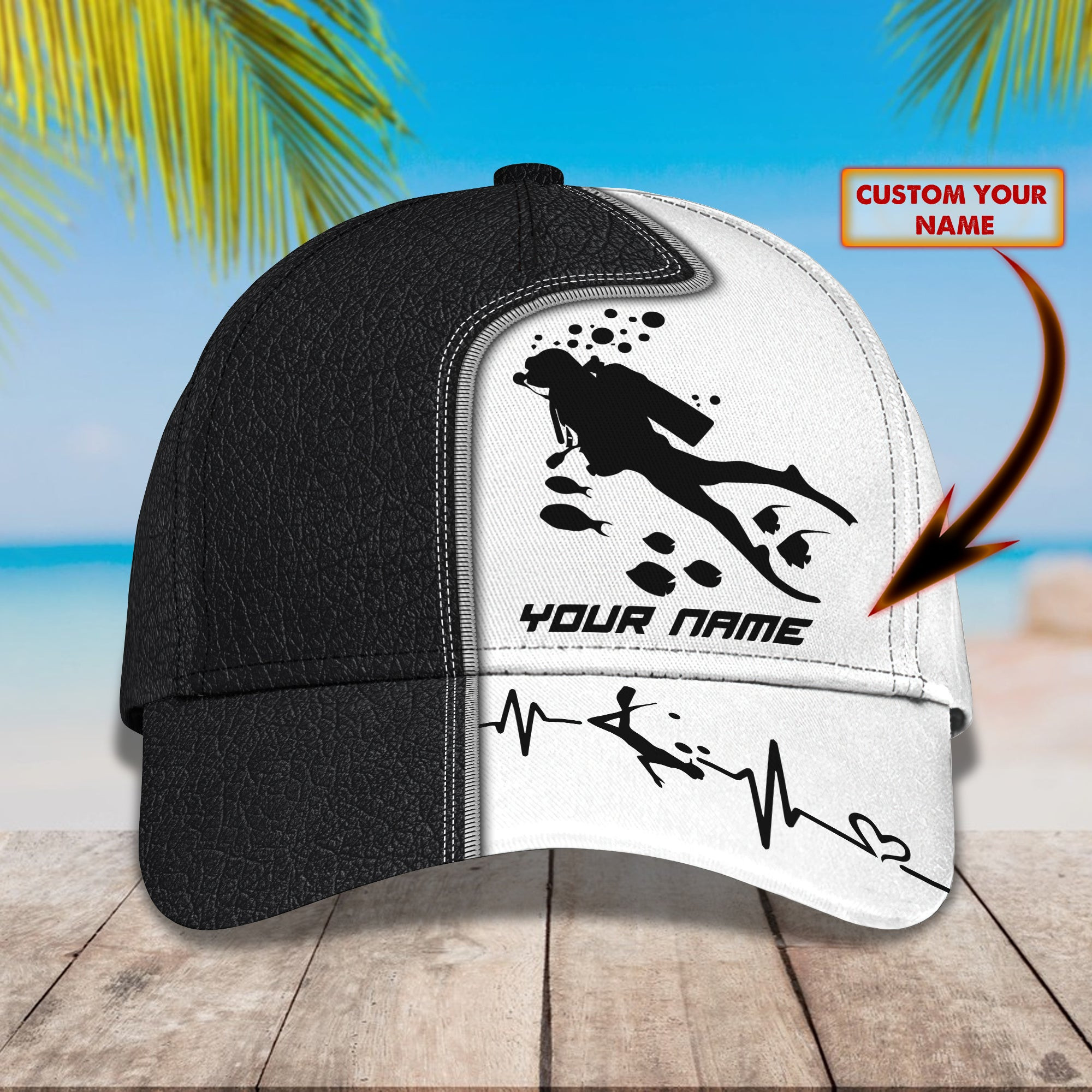 Custom Classic Scuba Diving Cap - Personalized Trucker Hats Custom Hats Gifts For Men & Women