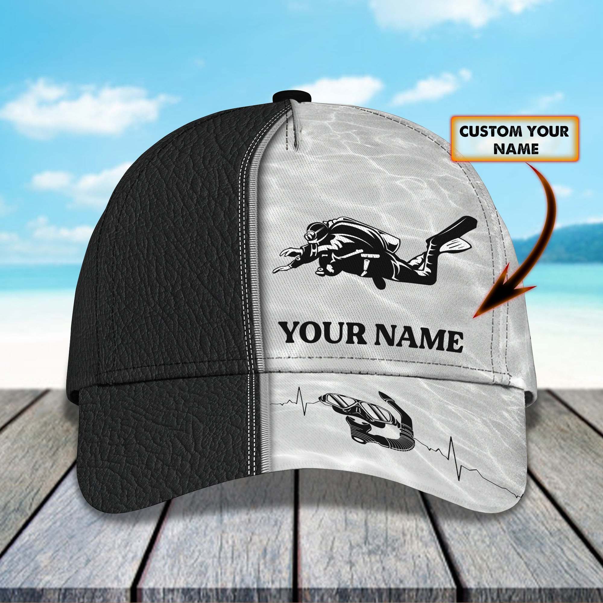 Custom Classic Scuba Diving Cap - Personalized Design For Divers Trucker Hats Custom Hats Gifts For Men & Women