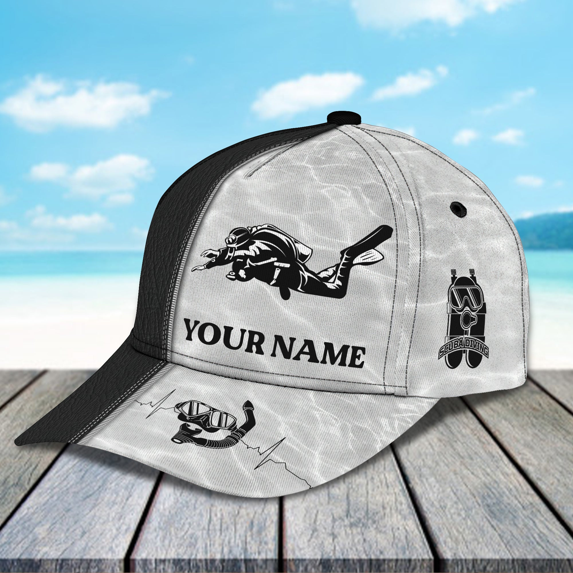Custom Classic Scuba Diving Cap - Personalized Design For Divers Trucker Hats Custom Hats Gifts For Men & Women