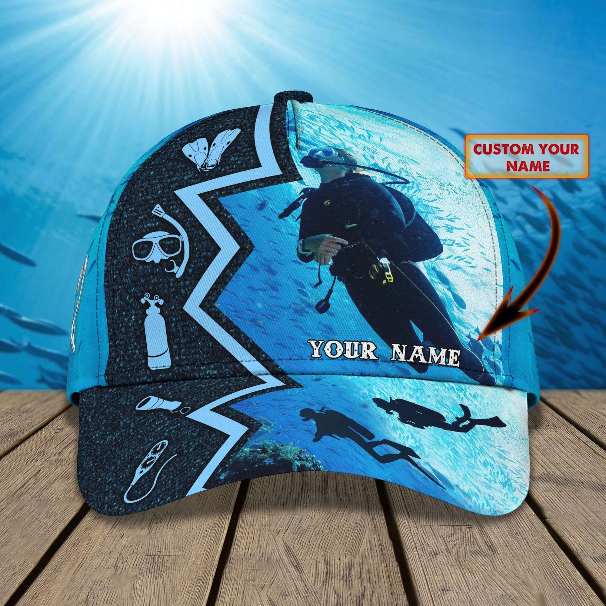 Custom Classic Scuba Diving Cap - Personalized Gift Trucker Hats Custom Hats Gifts For Men & Women