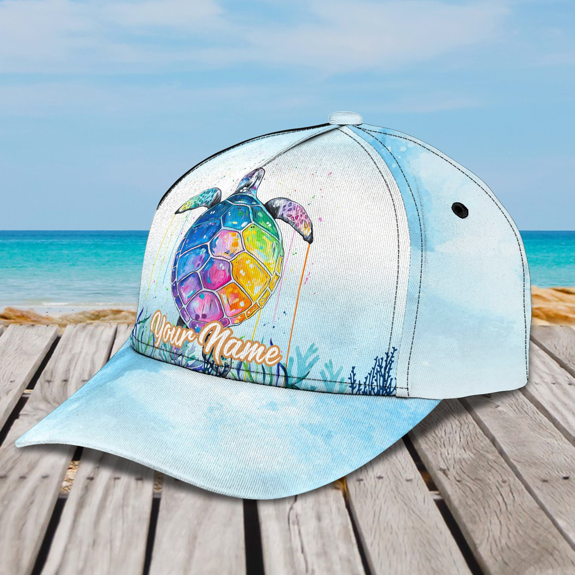 Custom Classic Sea Turtle Personalized Cap Trucker Hats Custom Hats Gifts For Men & Women
