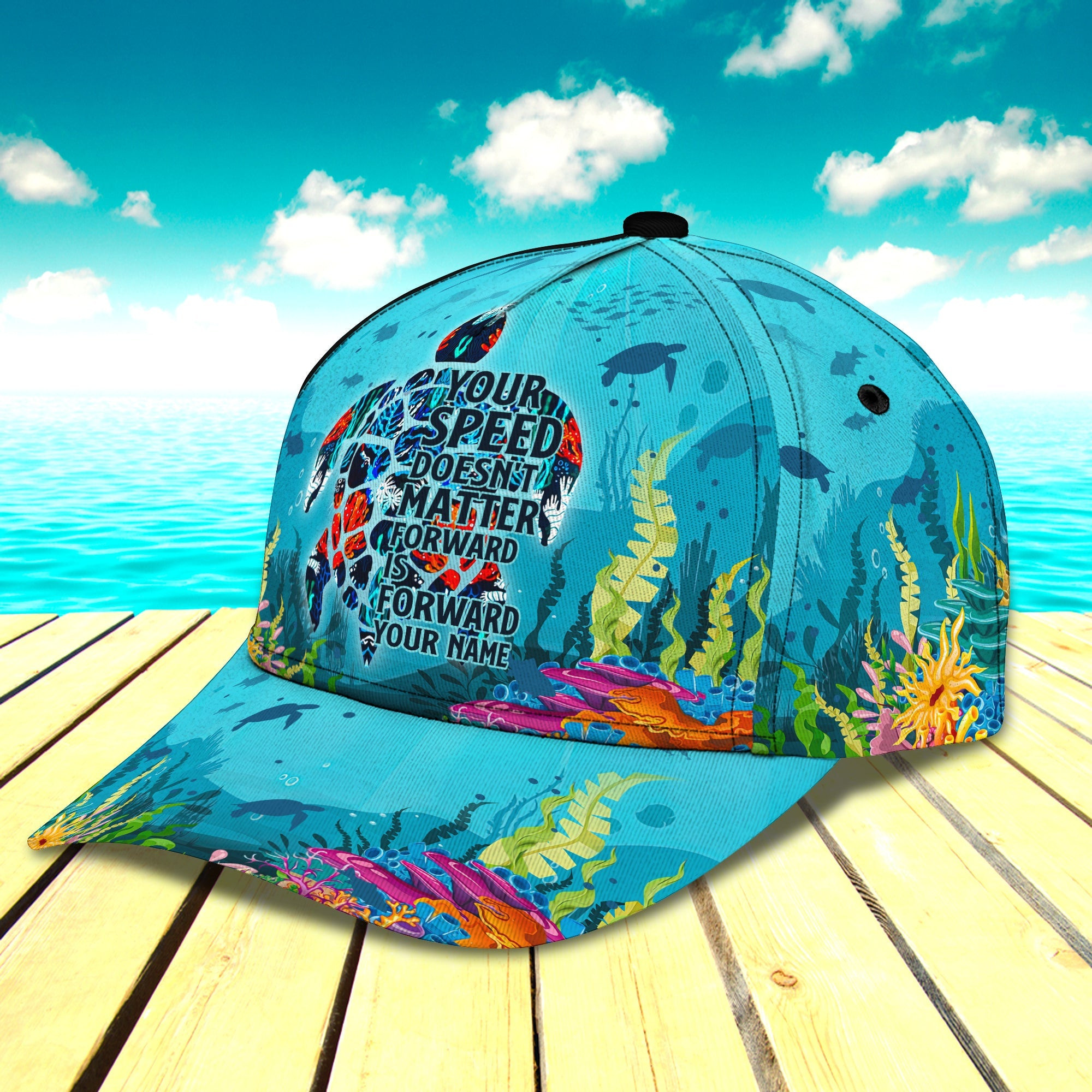 Custom Classic Sea Turtle Personalized Cap Trucker Hats Custom Hats Gifts For Men & Women