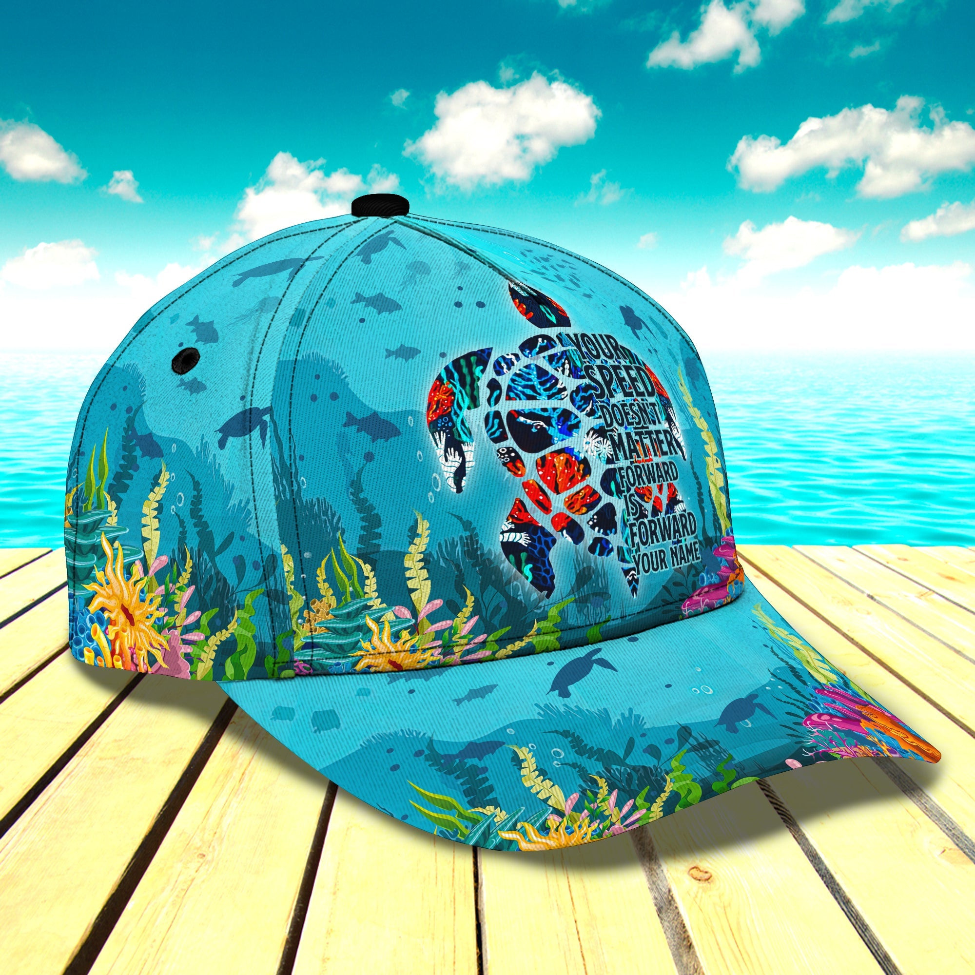 Custom Classic Sea Turtle Personalized Cap Trucker Hats Custom Hats Gifts For Men & Women