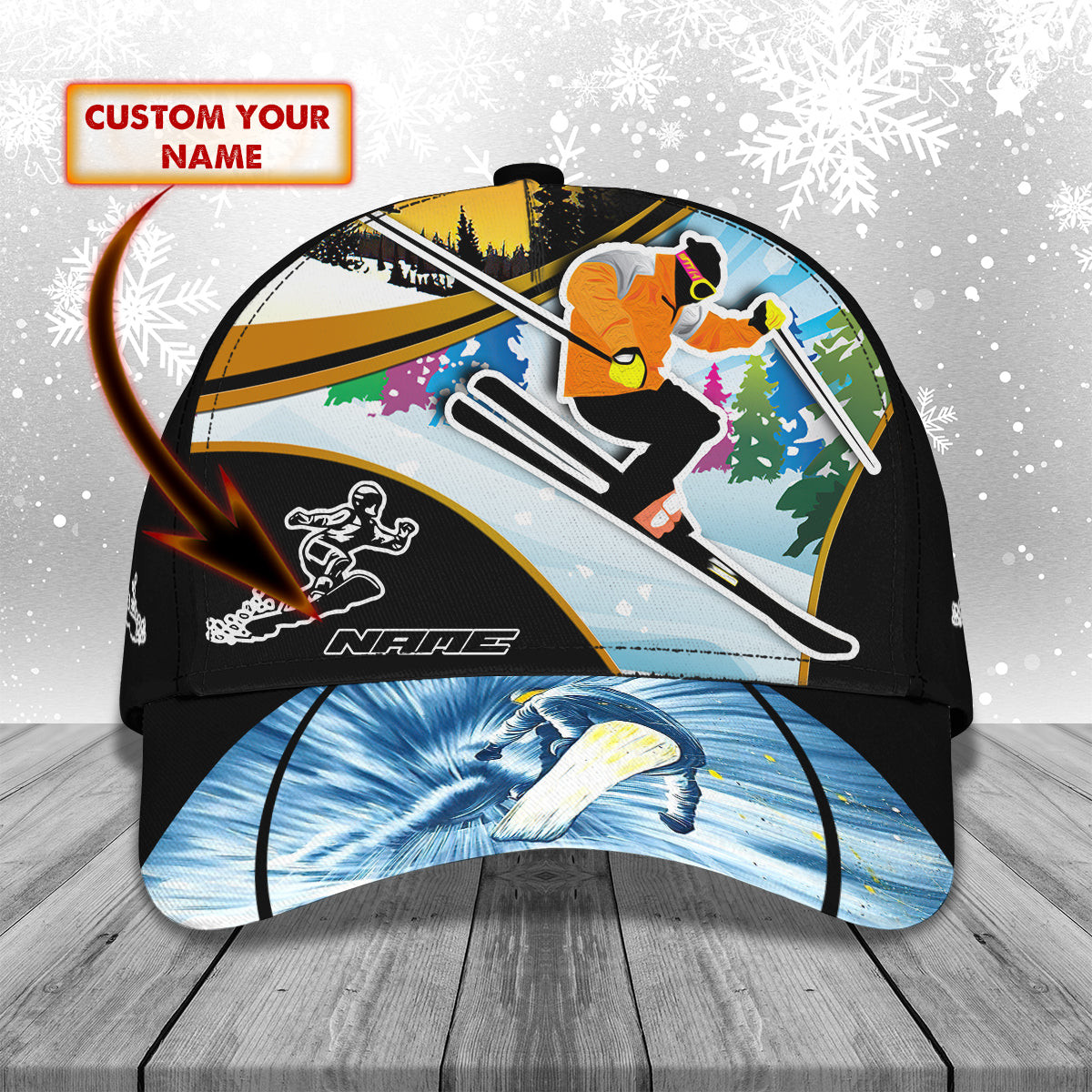 Custom Classic Ski Cap - Personalized Name Trucker Hats Custom Hats Gifts For Men & Women