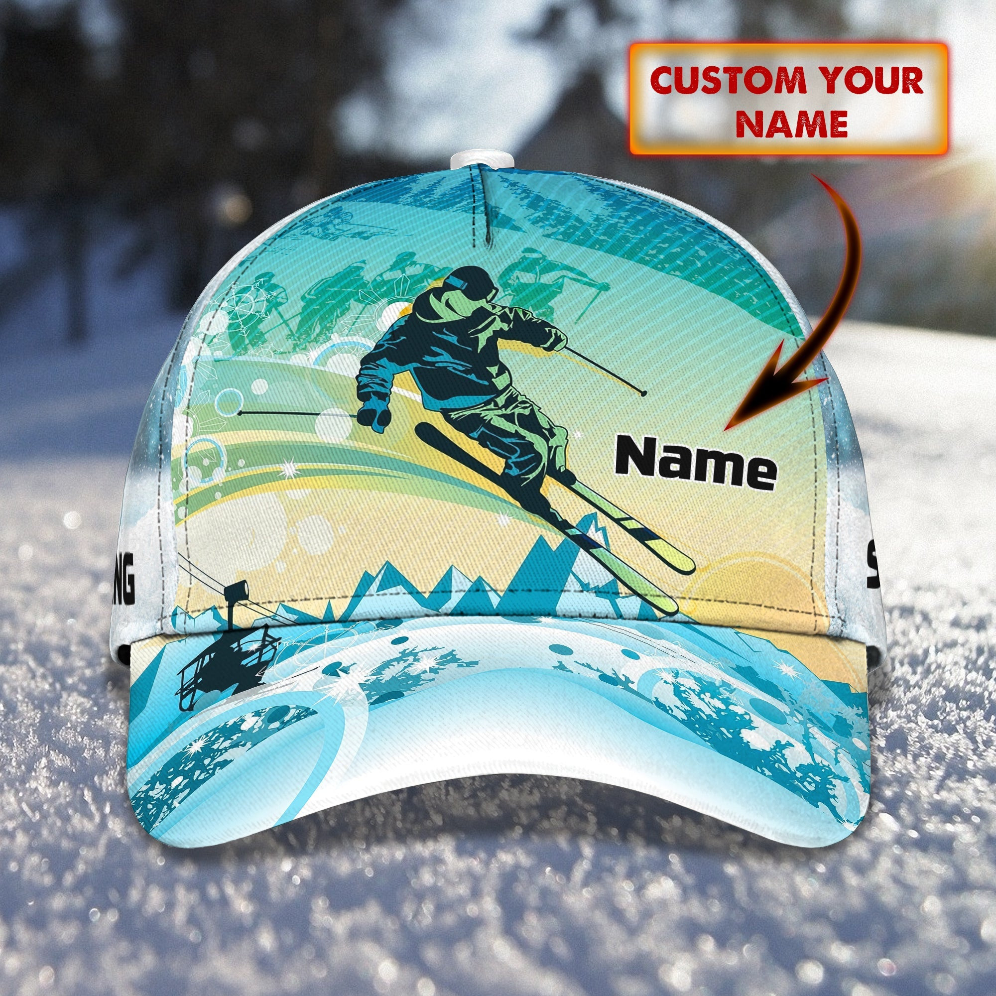 Custom Classic Skiing Cap - Personalized  Hat Trucker Hats Custom Hats Gifts For Men & Women
