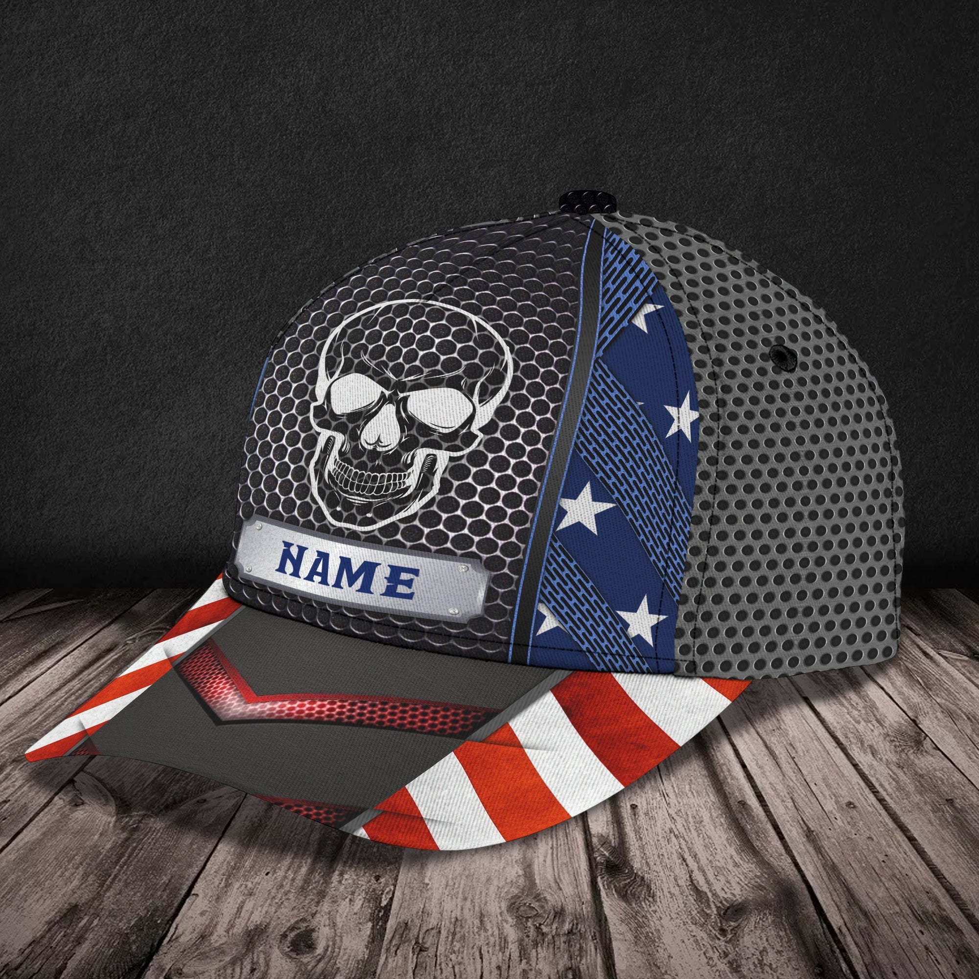 Custom Classic Skull Cap - Personalized Name Trucker Hats Custom Hats Gifts For Men & Women