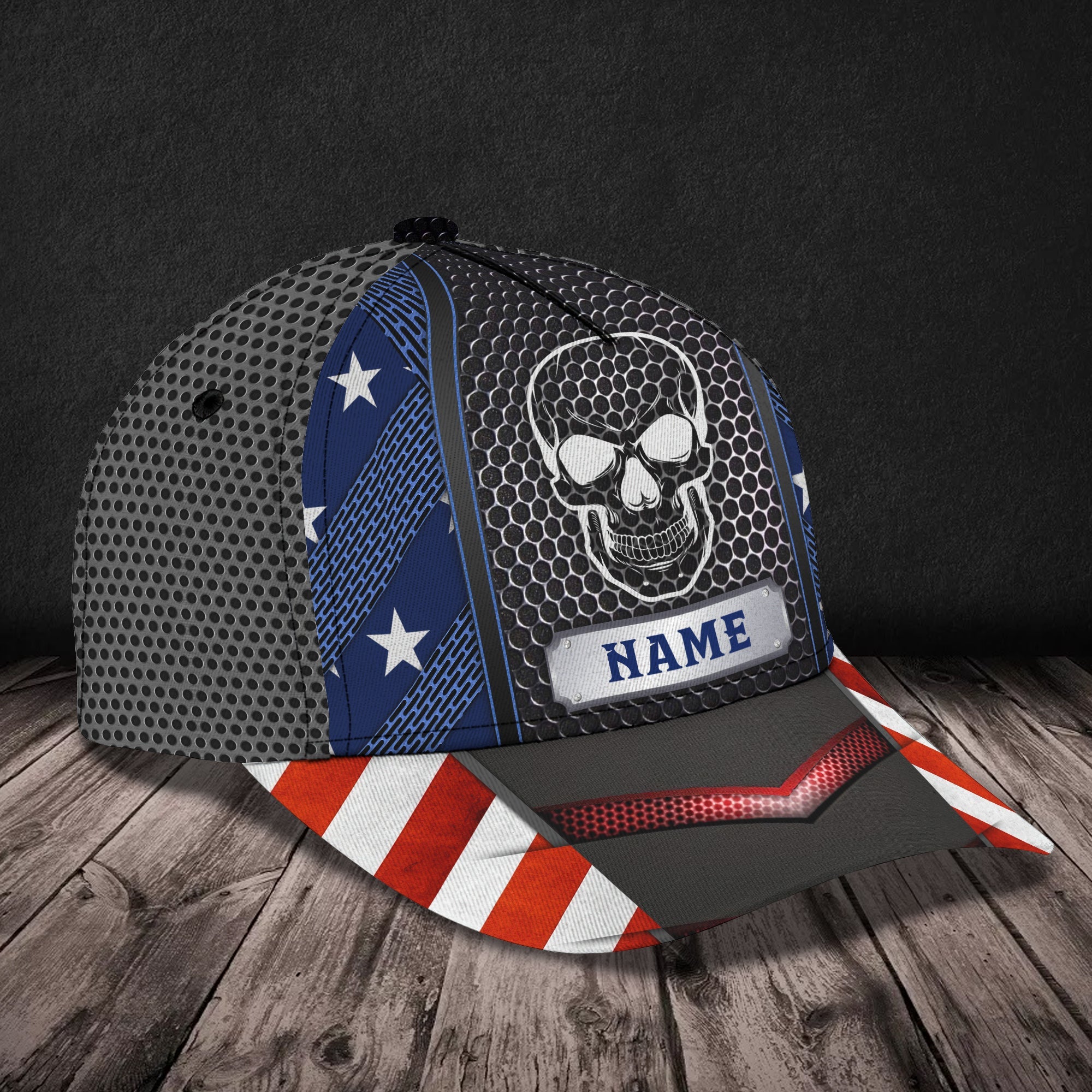 Custom Classic Skull Cap - Personalized Name Trucker Hats Custom Hats Gifts For Men & Women