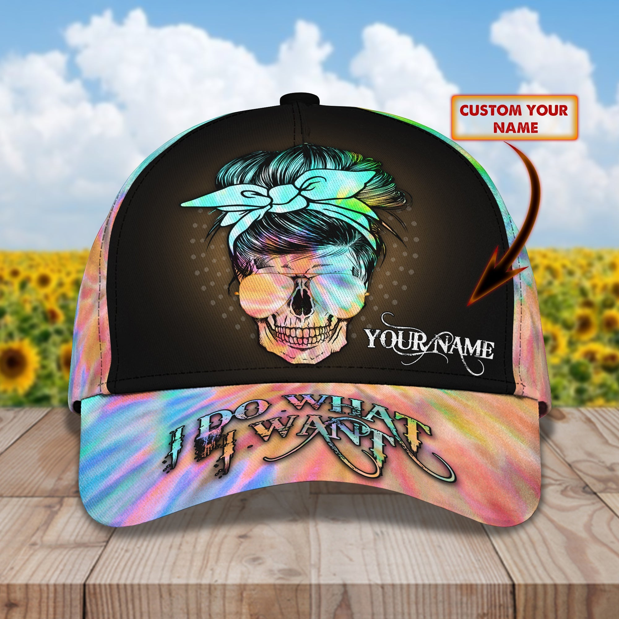Custom Classic Skull Cap - Personalized Name  - Htl Trucker Hats Custom Hats Gifts For Men & Women