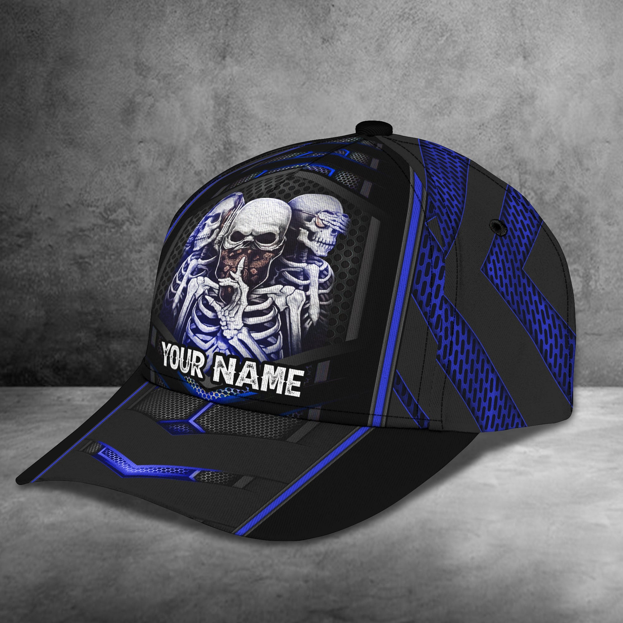 Custom Classic Skull Cap - Personalized Name  Option Trucker Hats Custom Hats Gifts For Men & Women