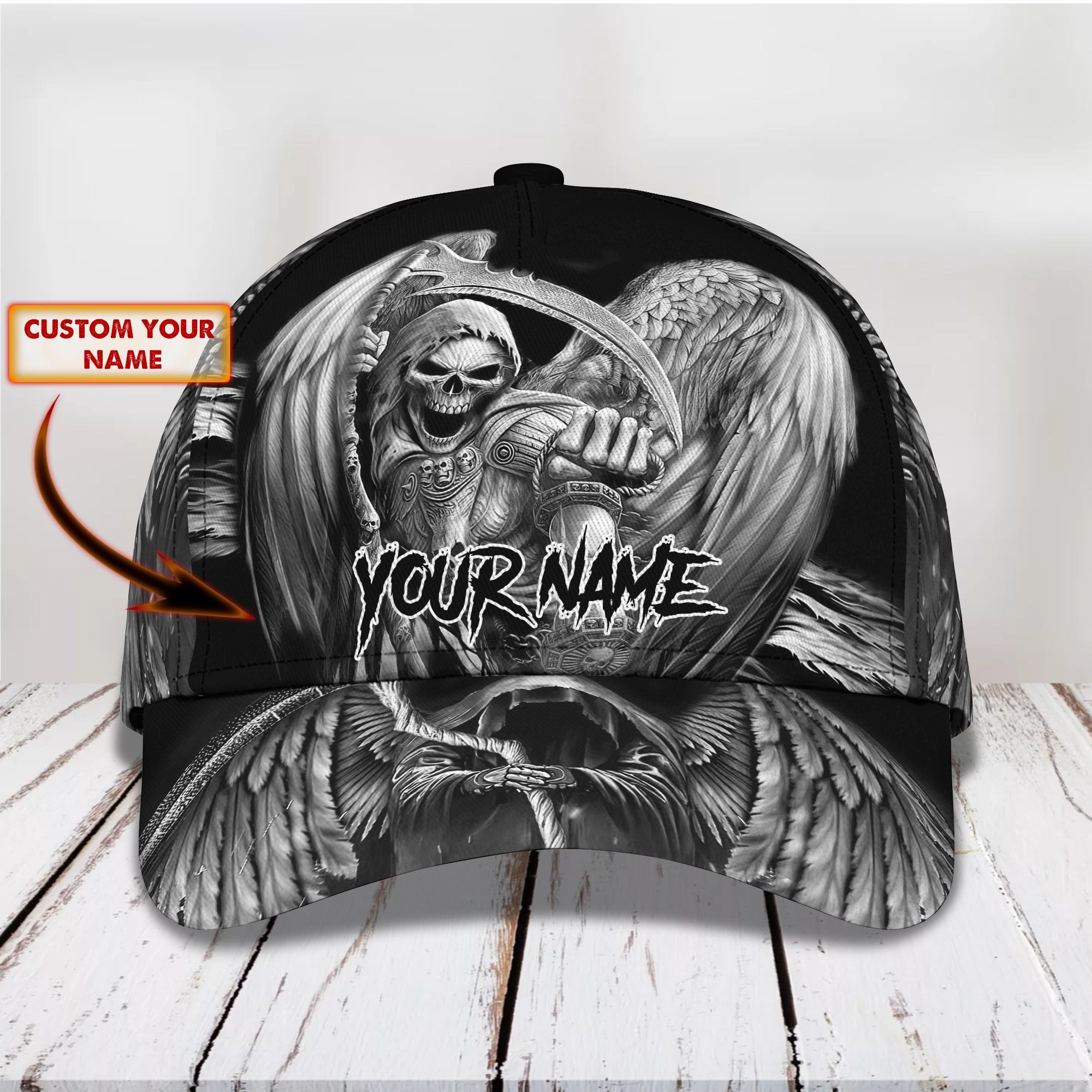 Custom Classic Skull Personalized Name Cap Trucker Hats Custom Hats Gifts For Men & Women