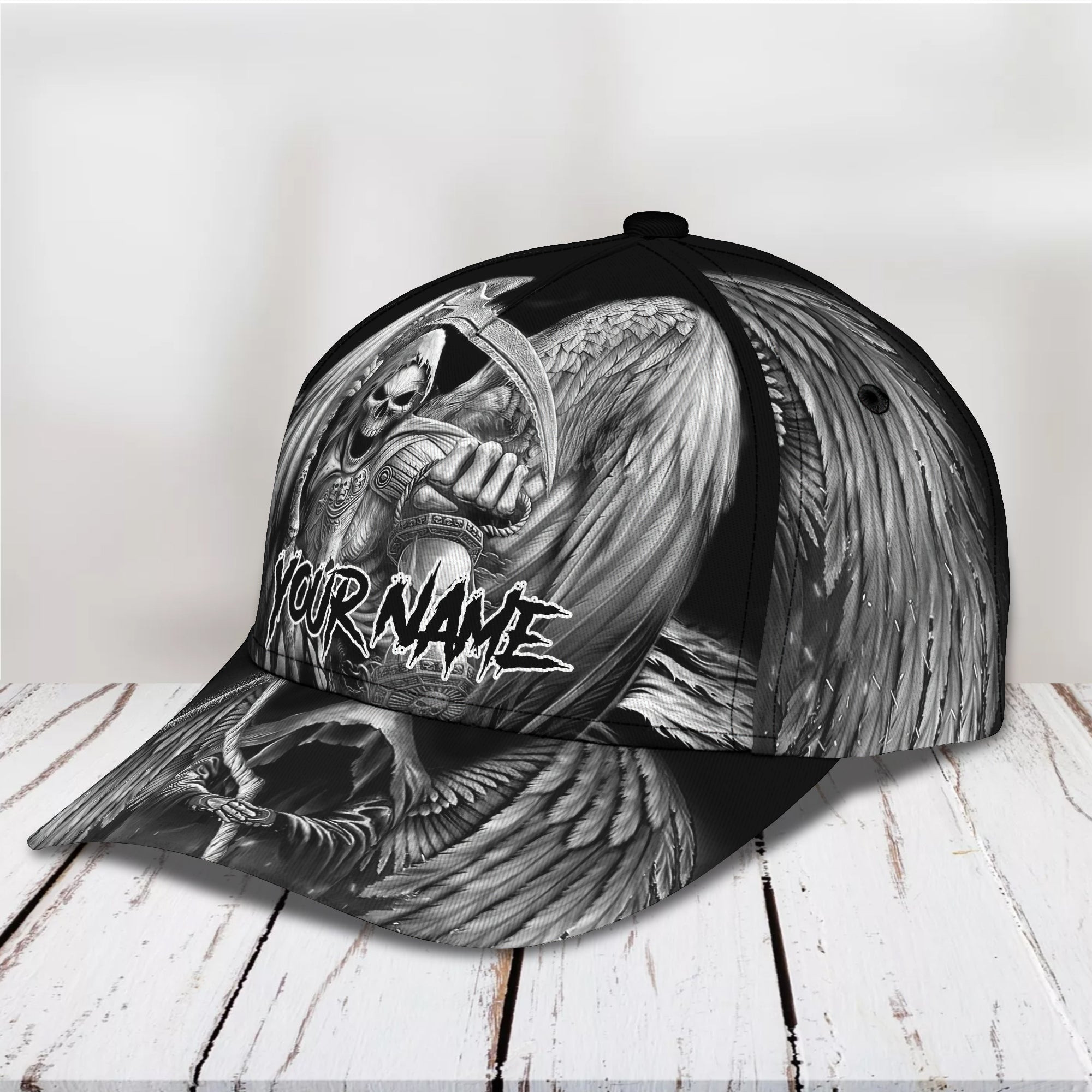 Custom Classic Skull Personalized Name Cap Trucker Hats Custom Hats Gifts For Men & Women