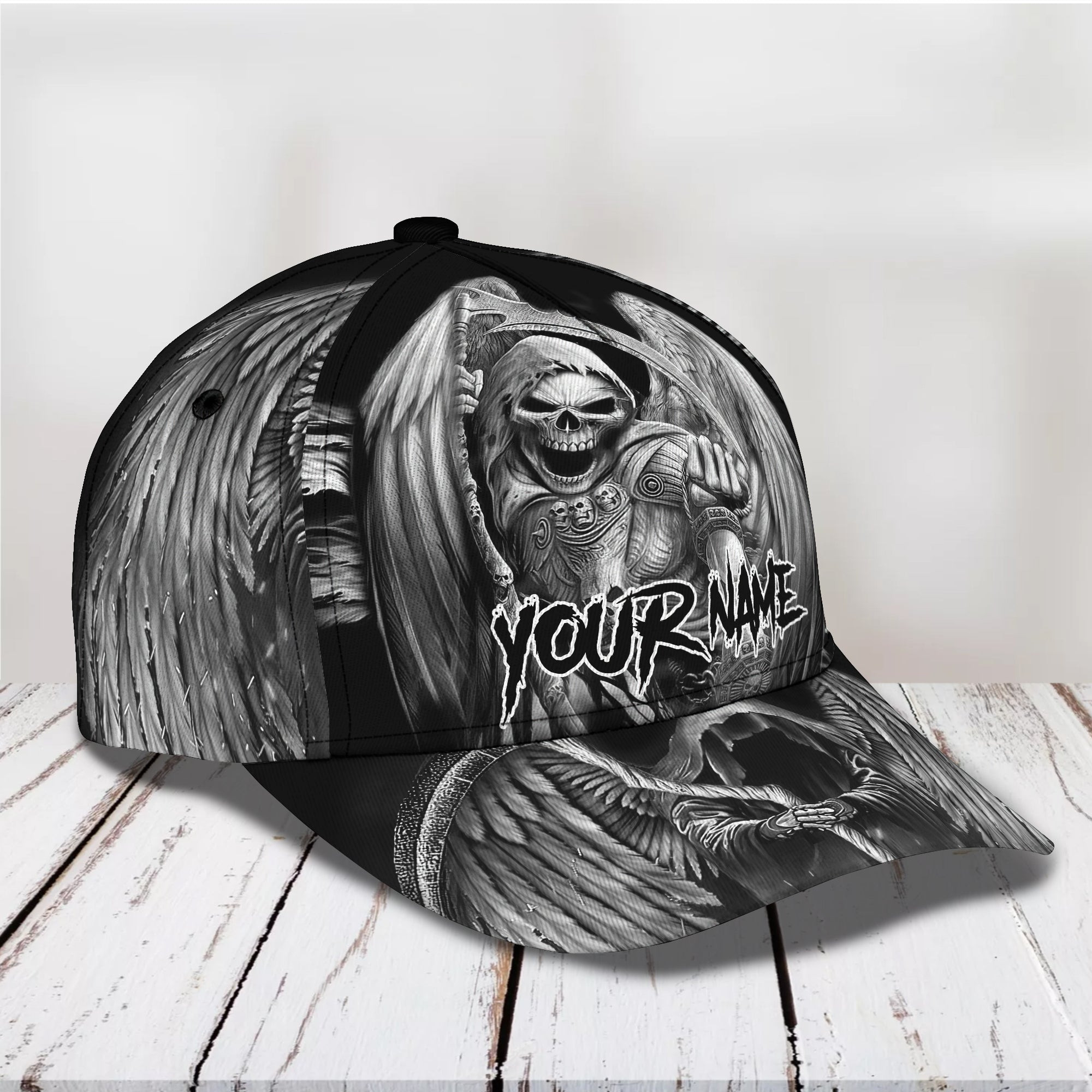 Custom Classic Skull Personalized Name Cap Trucker Hats Custom Hats Gifts For Men & Women