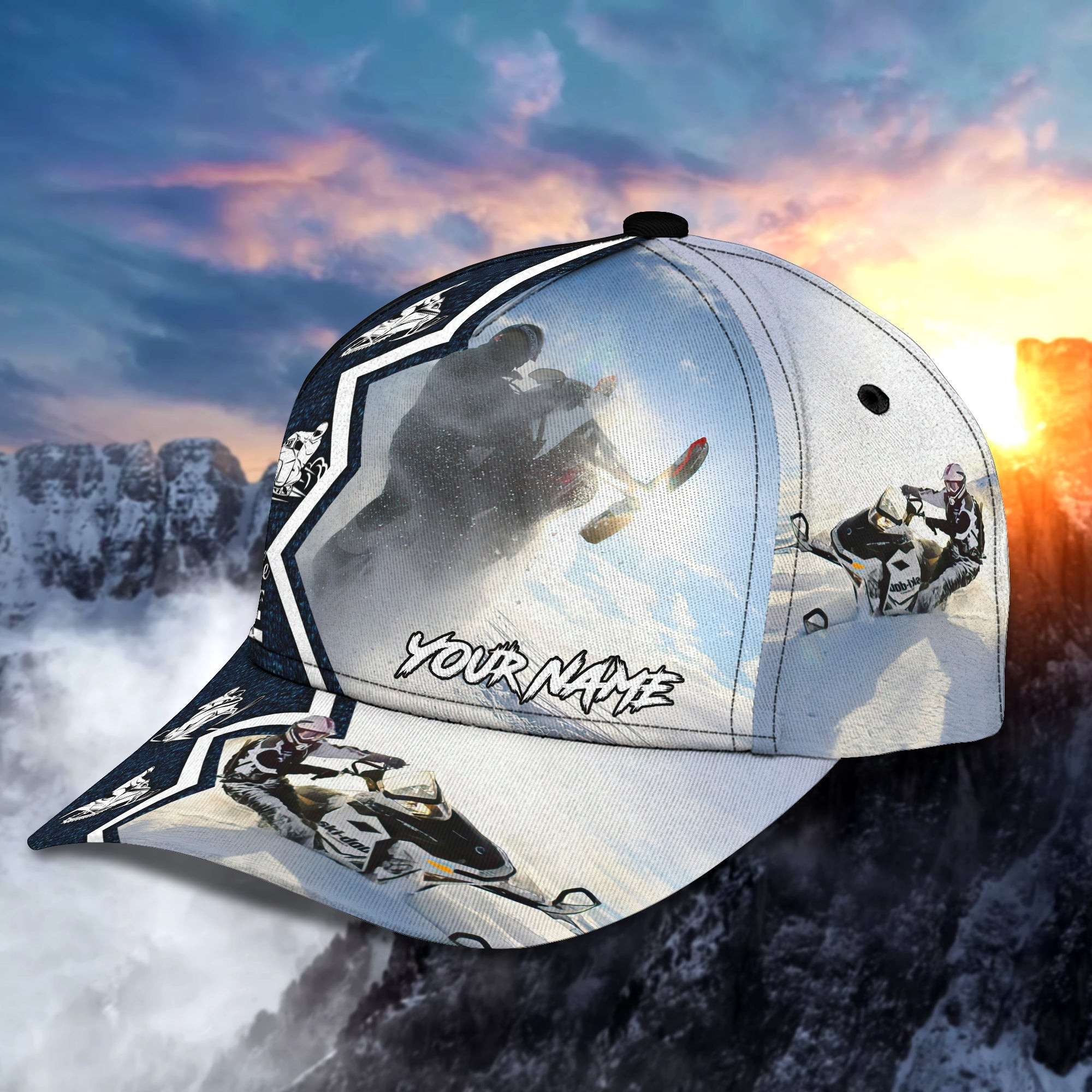 Custom Classic Snow Mobile Cap - Personalized Name  Hat Trucker Hats Custom Hats Gifts For Men & Women