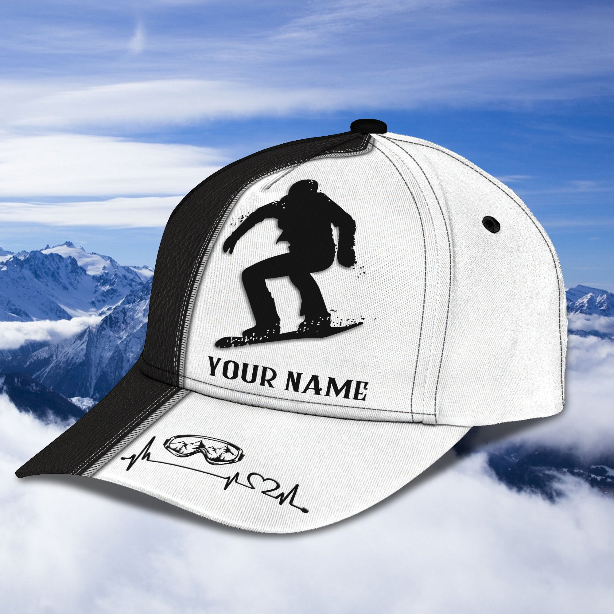 Custom Classic Snowboarding Cap - Personalized Name Option Trucker Hats Custom Hats Gifts For Men & Women