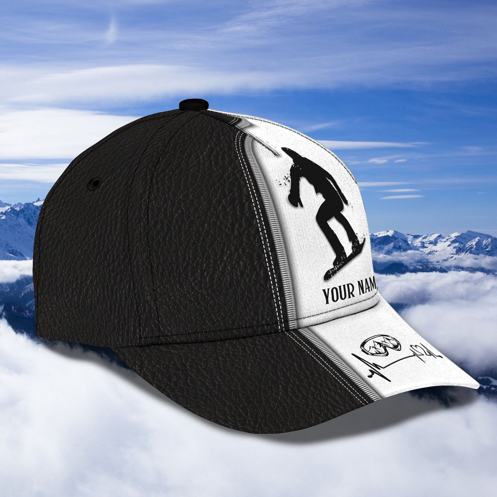 Custom Classic Snowboarding Cap - Personalized Name Option Trucker Hats Custom Hats Gifts For Men & Women