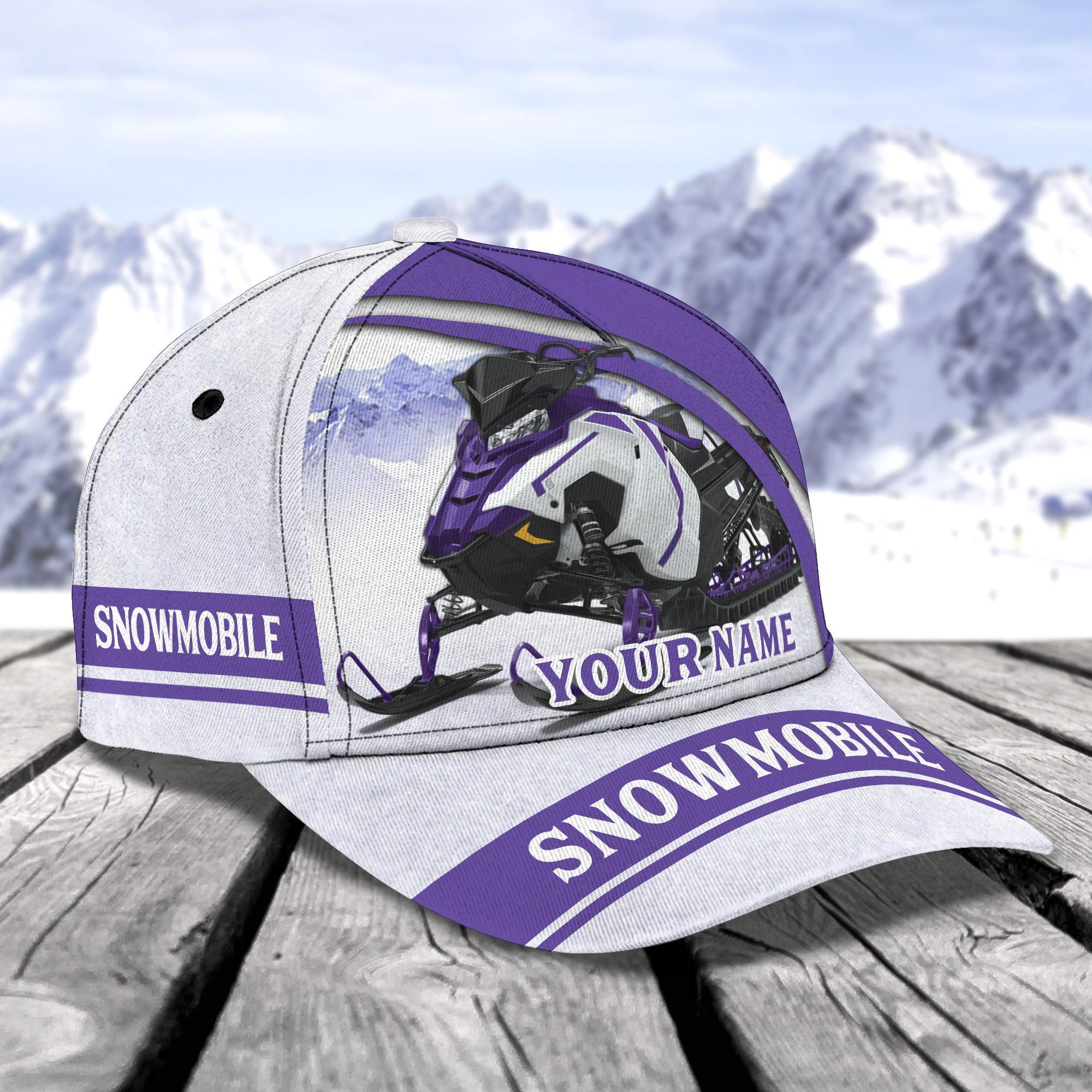 Custom Classic Snowmobile Cap - Personalized Name Trucker Hats Custom Hats Gifts For Men & Women