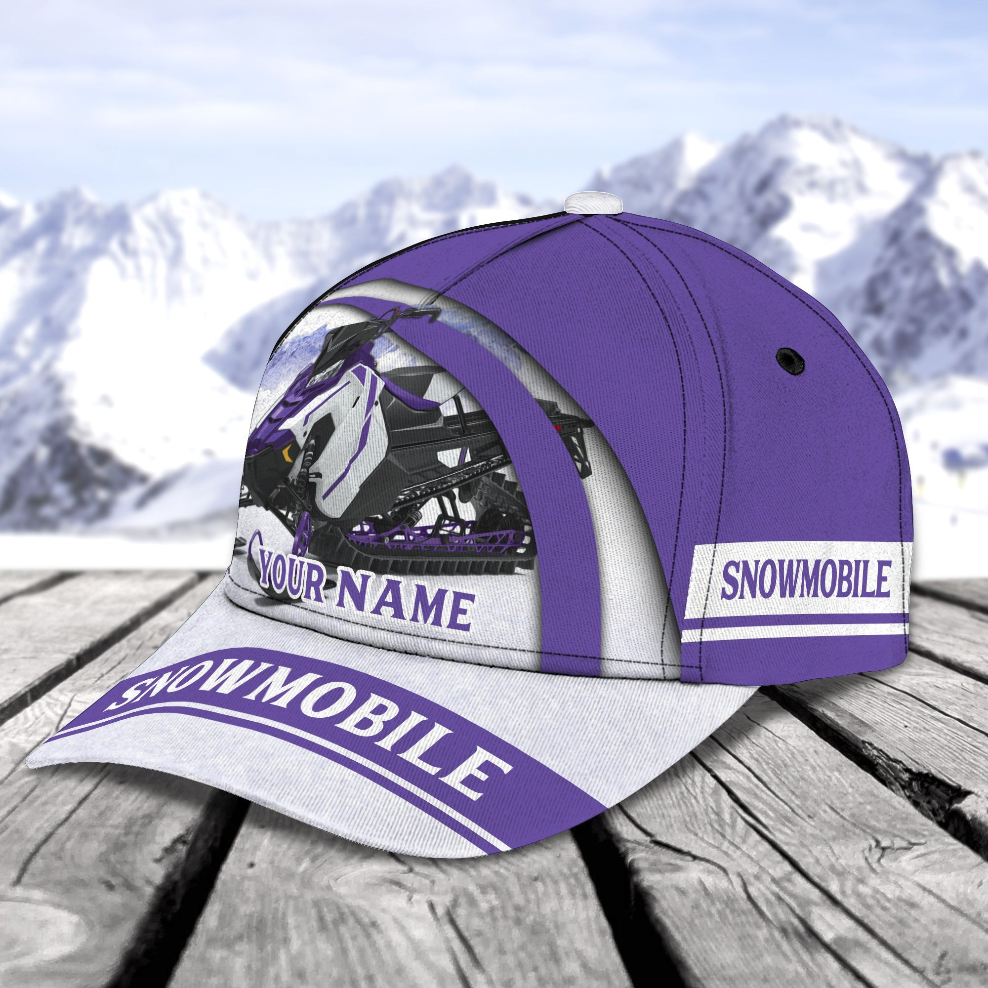 Custom Classic Snowmobile Cap - Personalized Name Trucker Hats Custom Hats Gifts For Men & Women