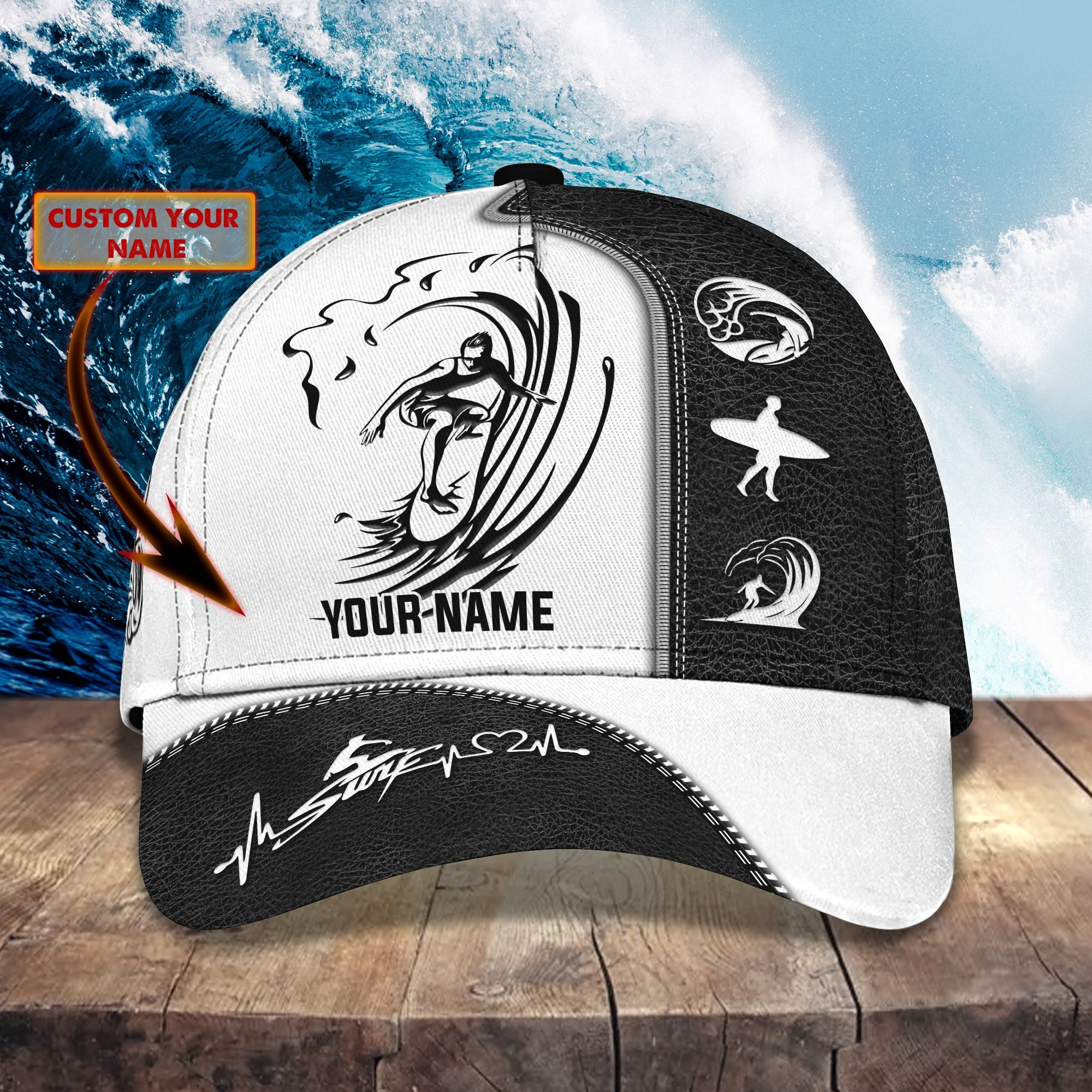 Custom Classic Surfer Cap - Personalized Name Trucker Hats Custom Hats Gifts For Men & Women
