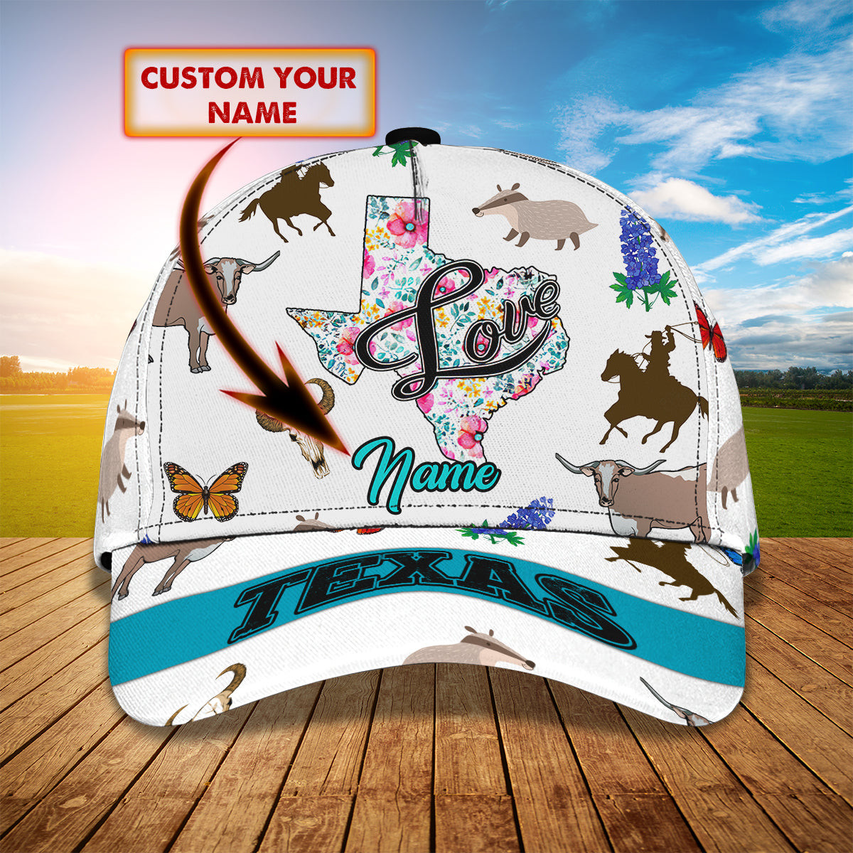 Custom Classic Texas Cap - Personalized Name Option Trucker Hats Custom Hats Gifts For Men & Women