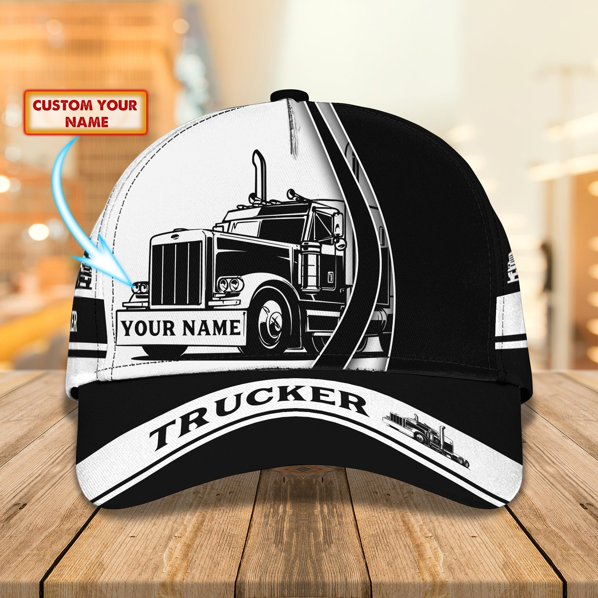 Custom Classic Trucker Cap - Personalized Name Trucker Hats Custom Hats Gifts For Men & Women