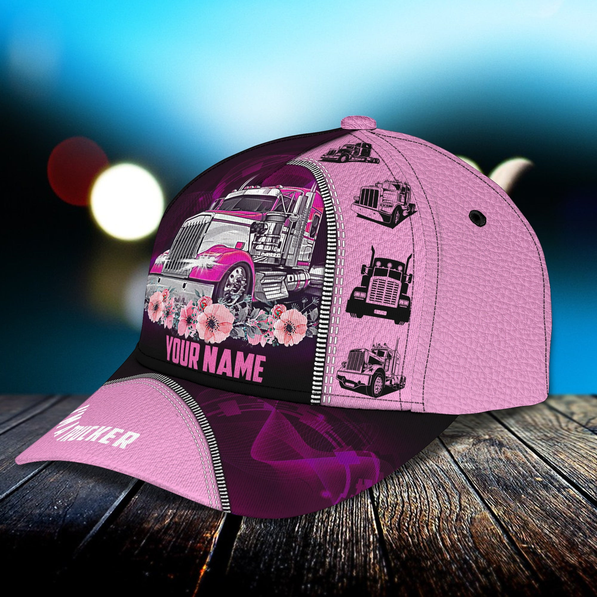 Custom Classic Trucker Girl Cap - Personalized Name Cap Trucker Hats Custom Hats Gifts For Men & Women