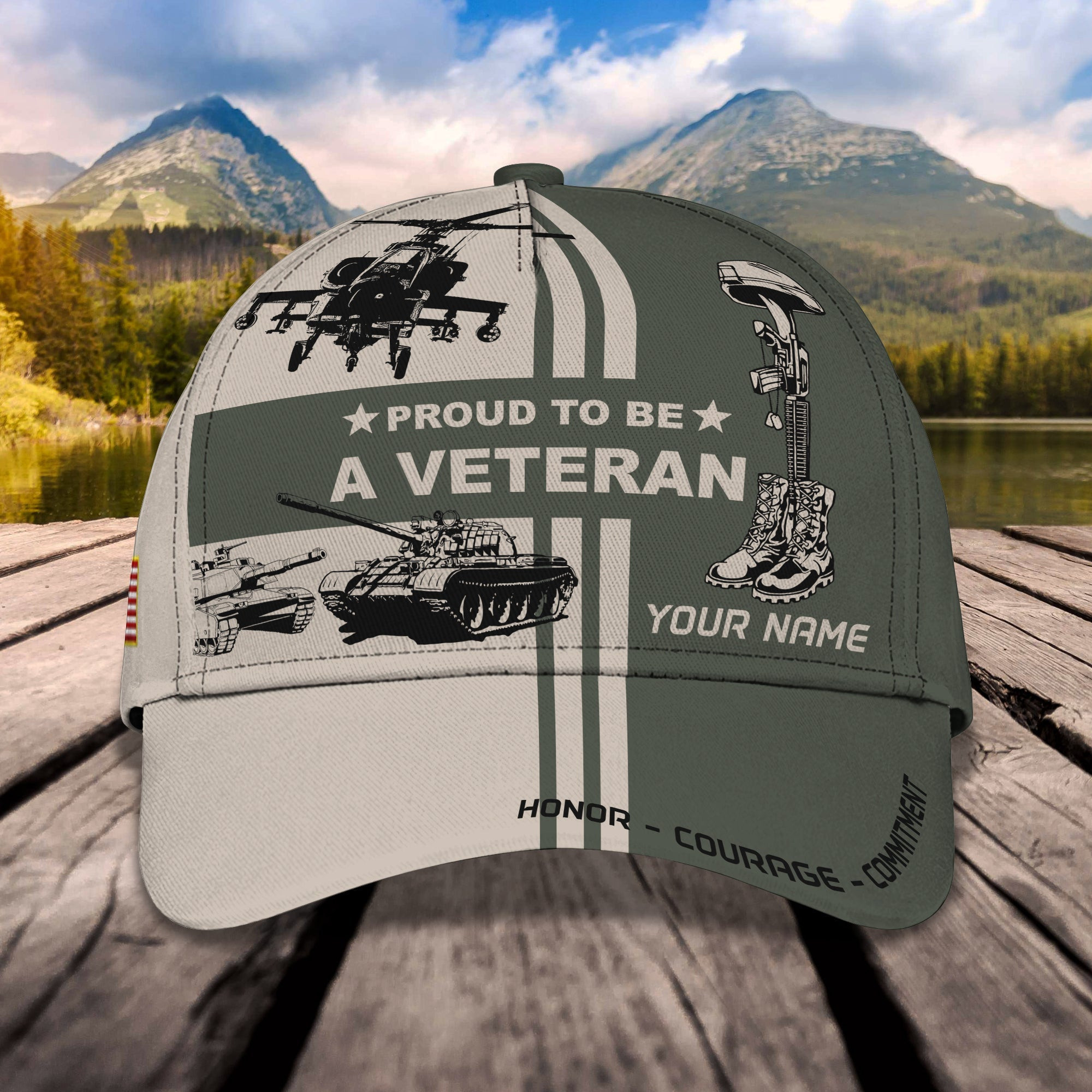Custom Classic Veteran Cap - Personalized Name Cap Trucker Hats Custom Hats Gifts For Men & Women
