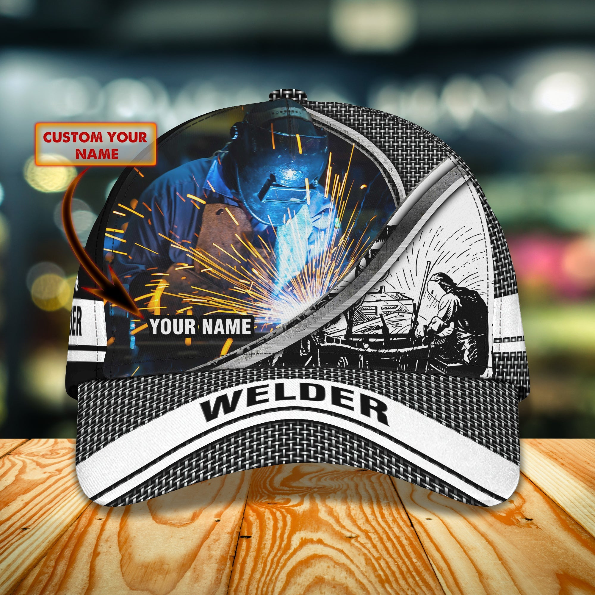 Custom Classic Welder Cap - Personalized Name Trucker Hats Custom Hats Gifts For Men & Women