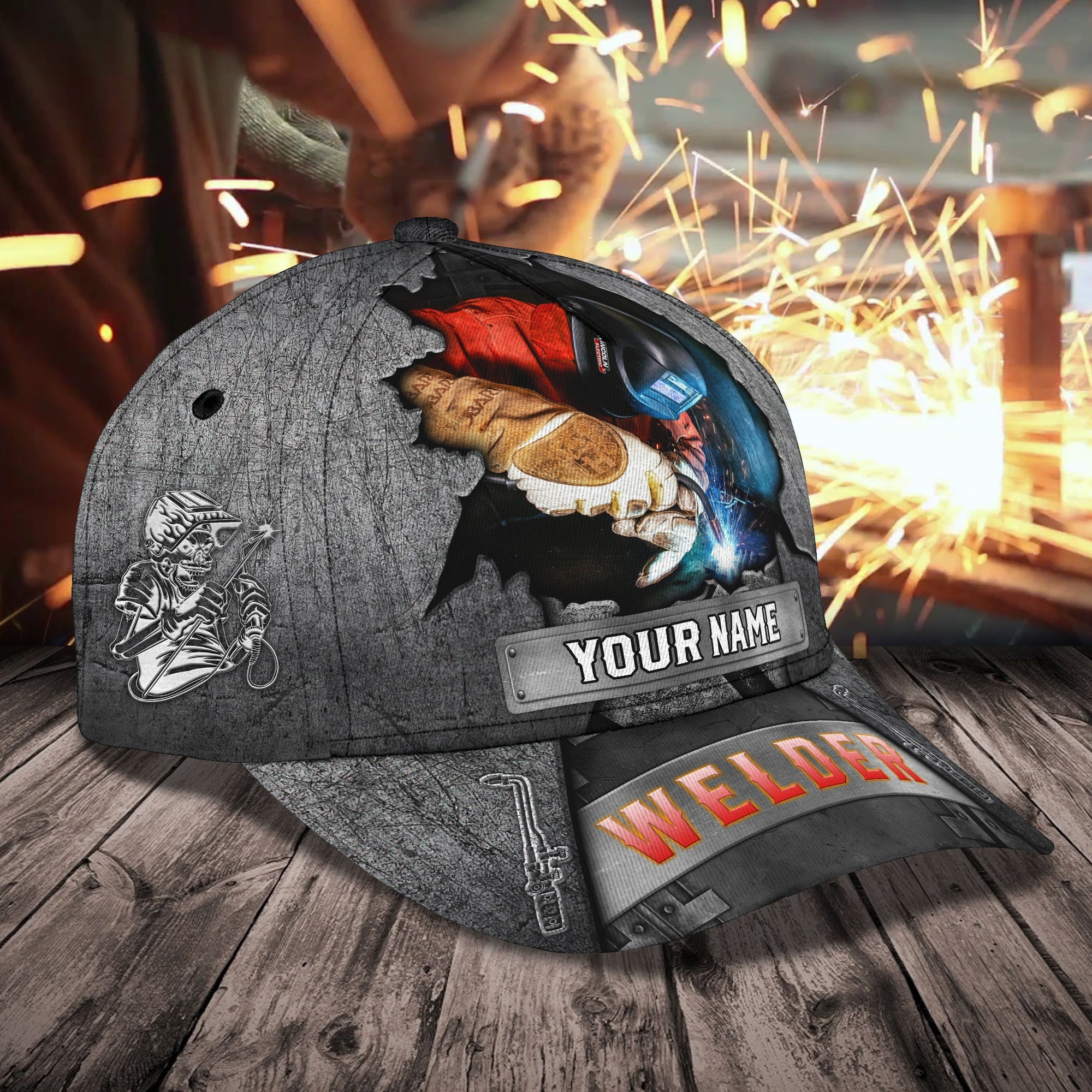 Custom Classic Welder Cap - Personalized Name - Hn Trucker Hats Custom Hats Gifts For Men & Women