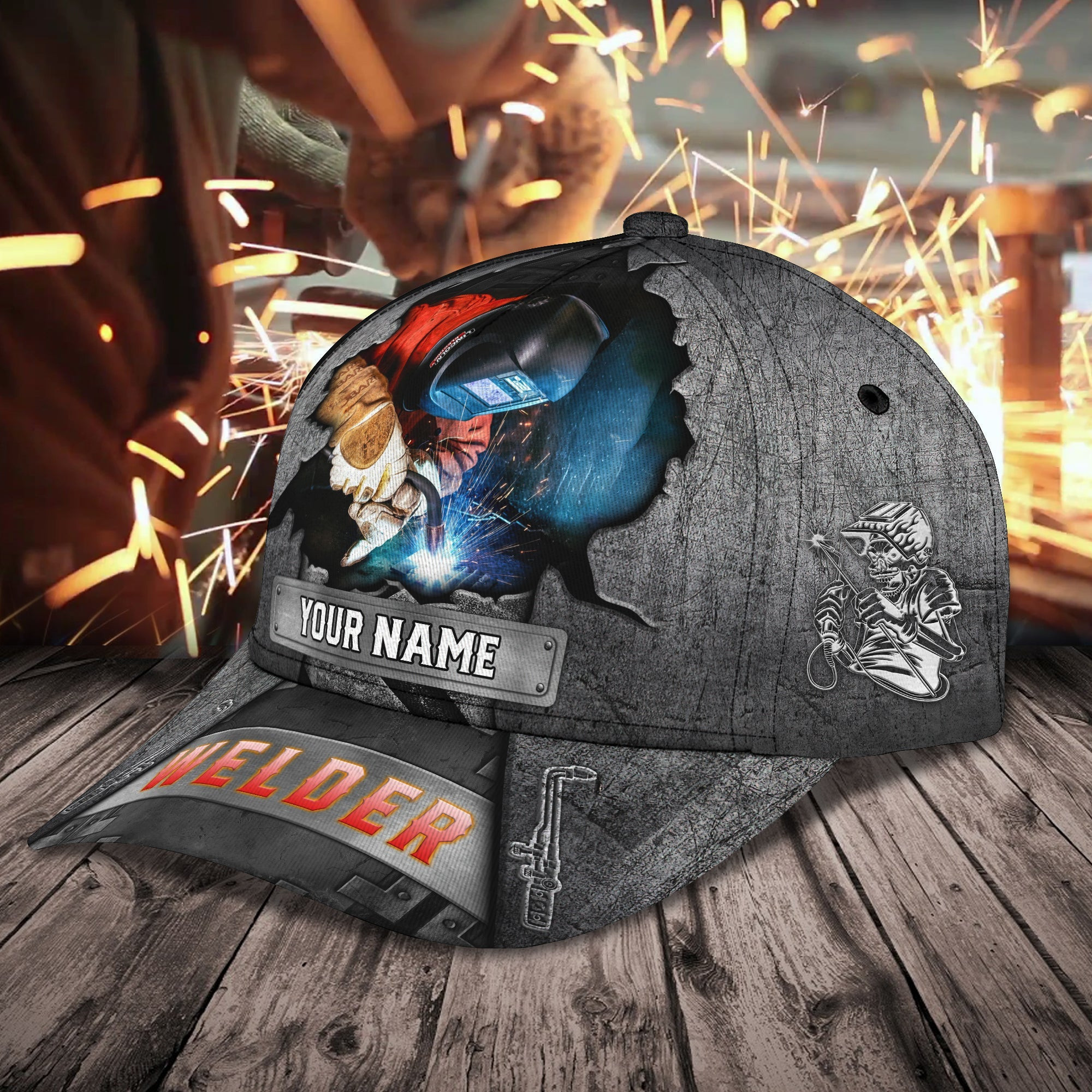 Custom Classic Welder Cap - Personalized Name - Hn Trucker Hats Custom Hats Gifts For Men & Women